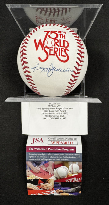 Reggie Jackson Signed Autographed Rawlings 75th World Series Baseball JSA