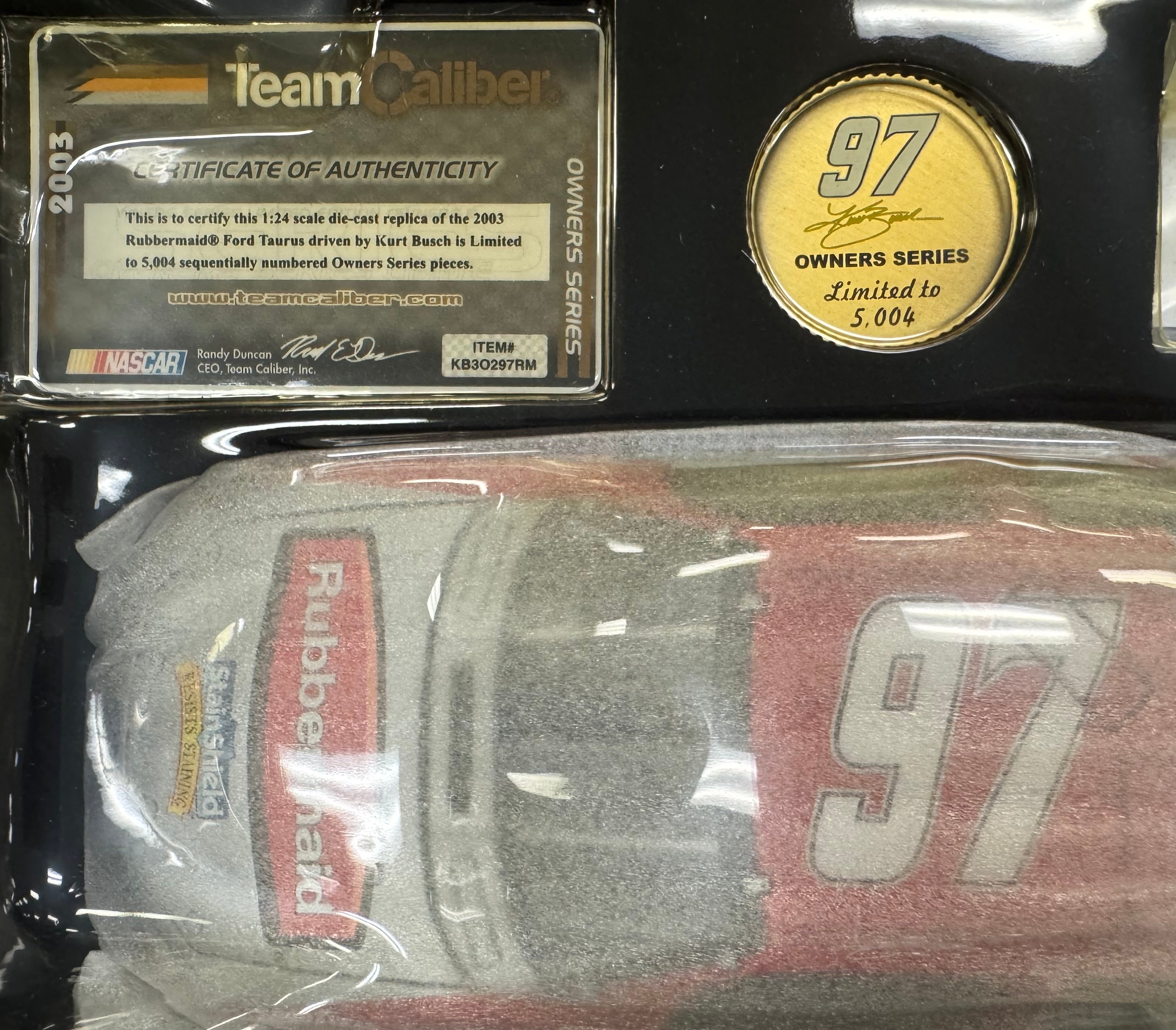 Kurt Busch #97 Rubbermaid 2003 Team Caliber 1:24 Diecast Car /5004