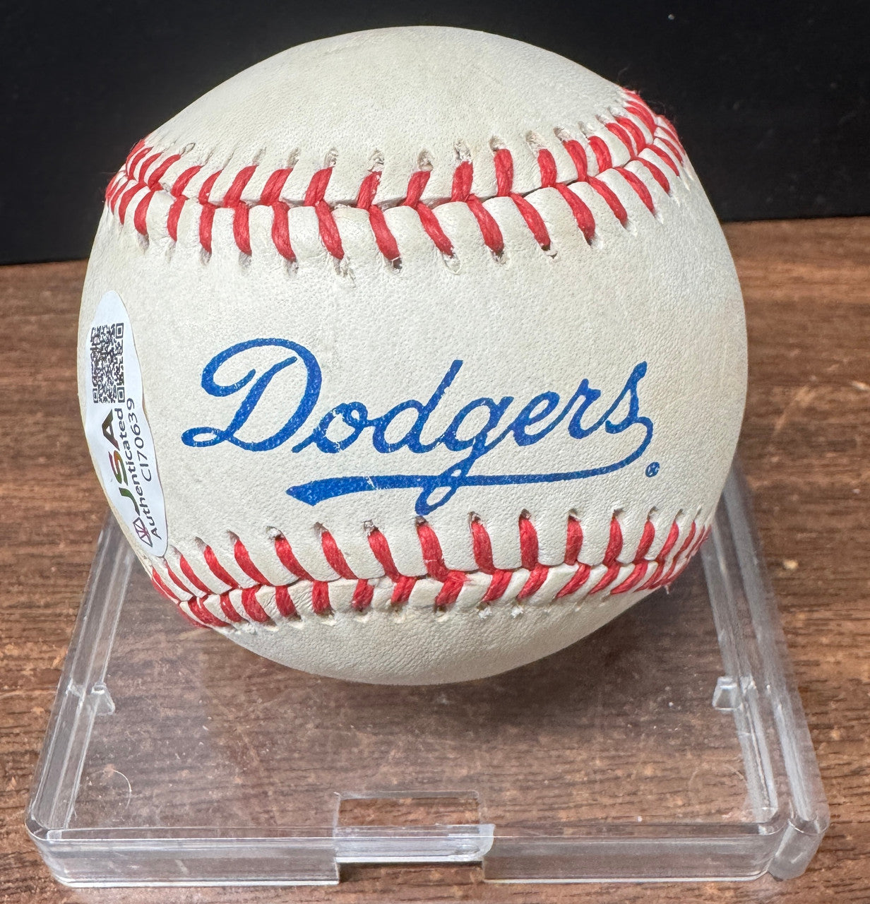 Tommy LaSorda Signed Autographed Dodgers Logo Baseball JSA