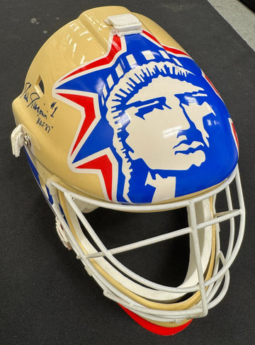 Eddie Giacomin Signed Autographed Inscribed Full Size Goalie Mask JSA