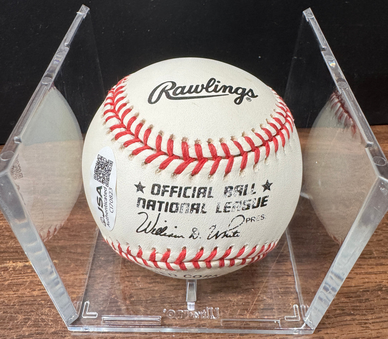 Johhny Bench Signed Autographed Rawlings ONL Baseball JSA