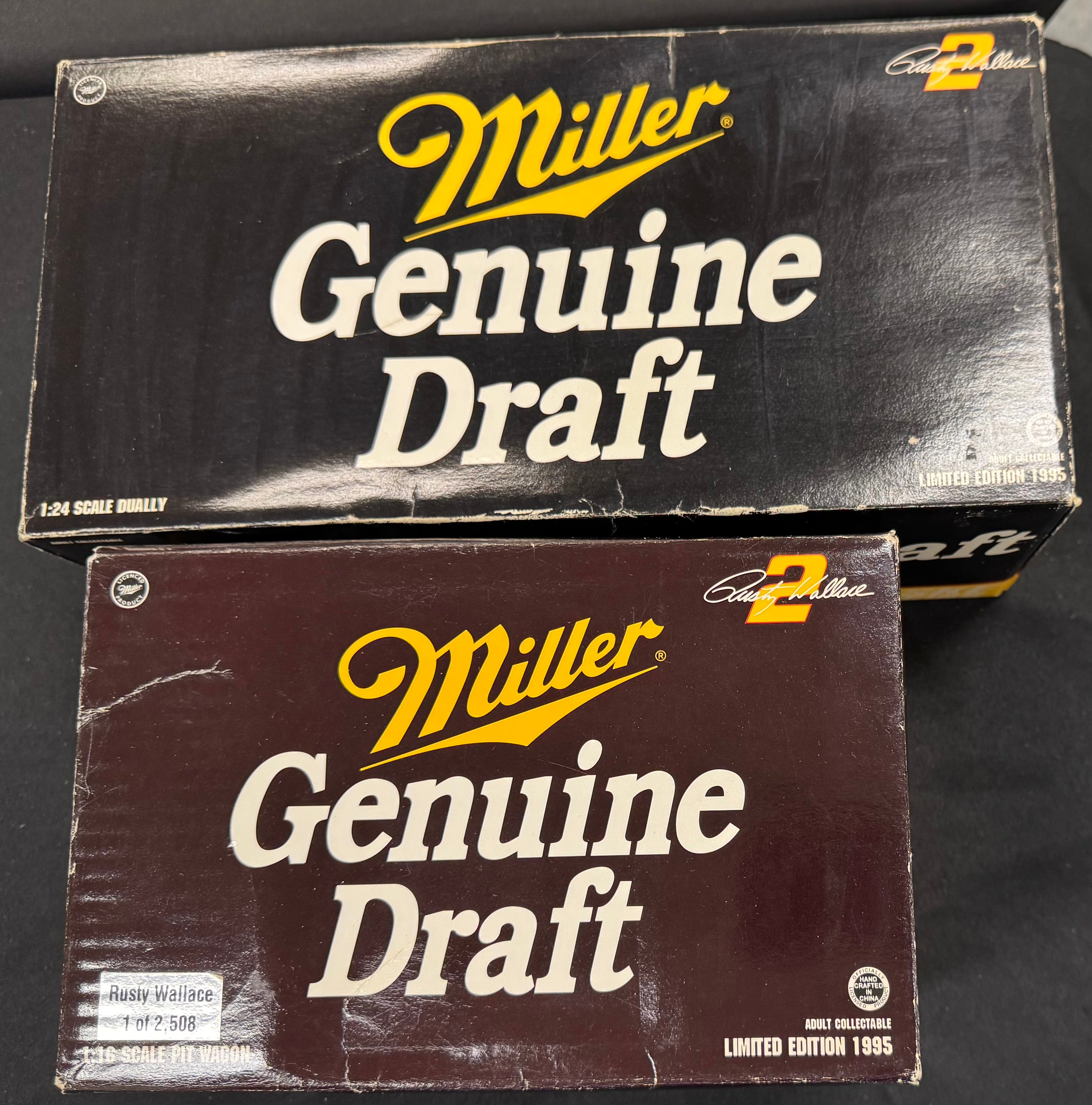 Rusty Wallace #2 Miller Draft Full Diecast Nascar Race Set W/ Penske Auto