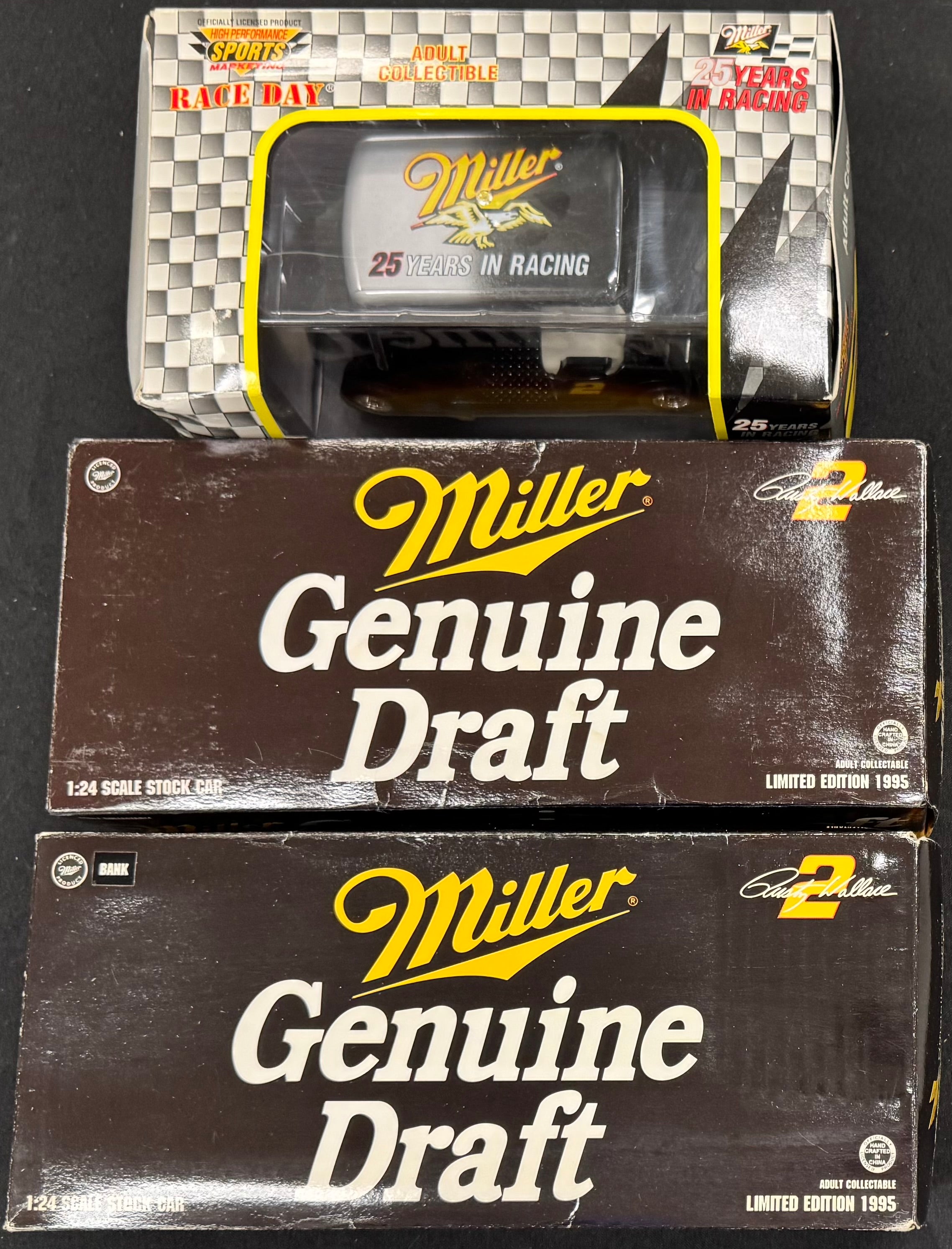 Rusty Wallace #2 Miller Draft Full Diecast Nascar Race Set W/ Penske Auto
