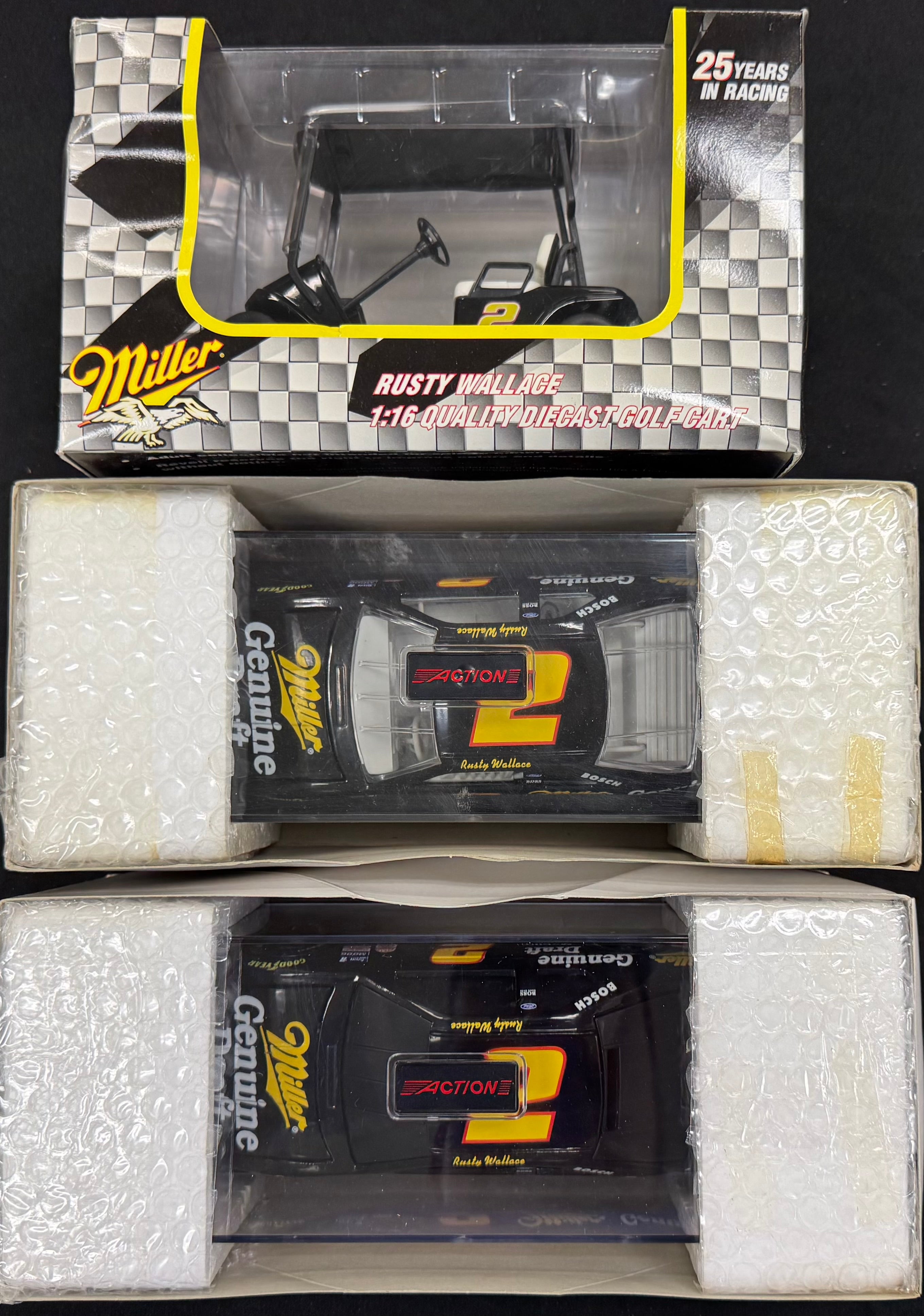 Rusty Wallace #2 Miller Draft Full Diecast Nascar Race Set W/ Penske Auto