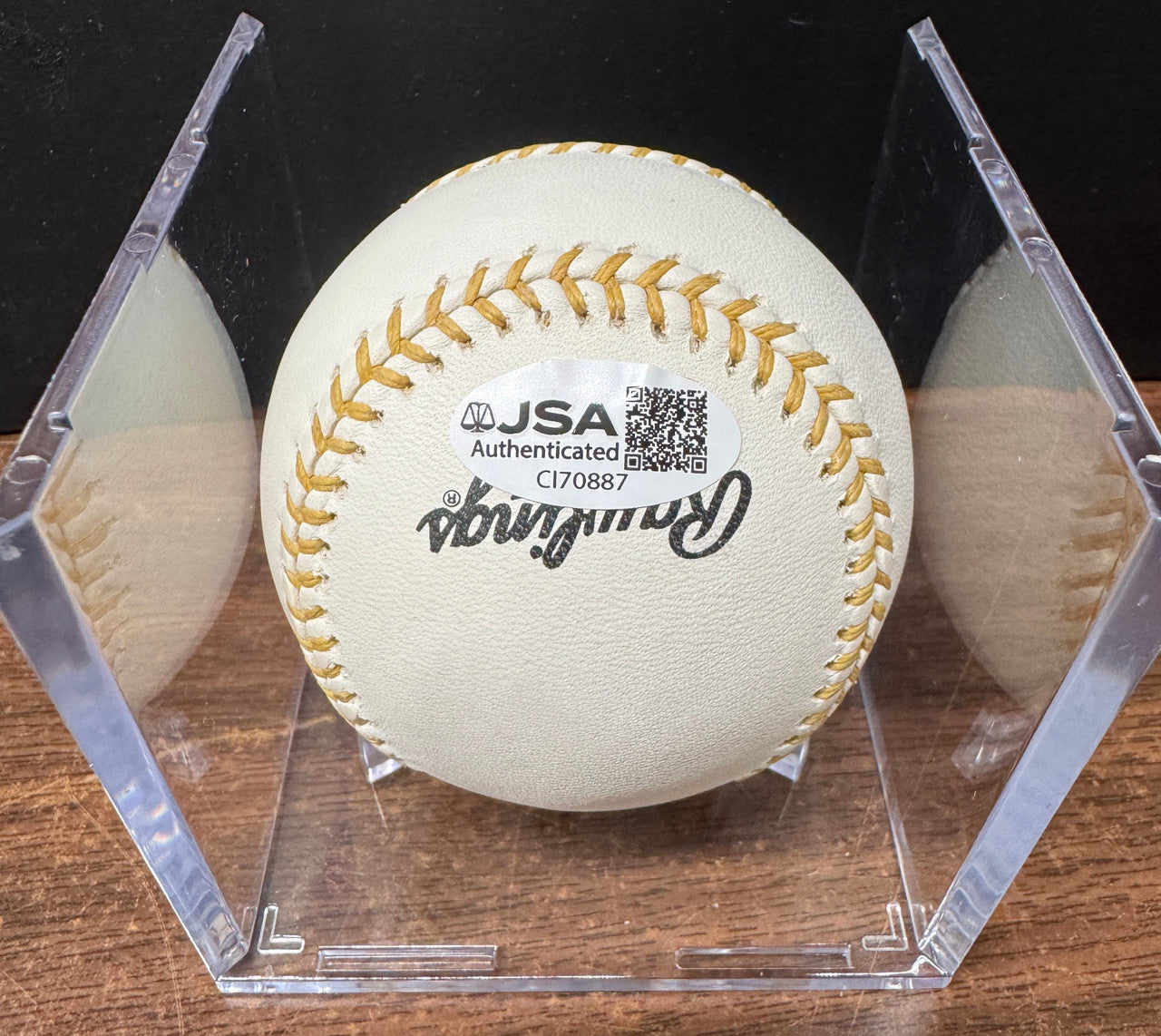 Ernie Banks Signed Autographed Rawlings Gold Glove Baseball Ball JSA