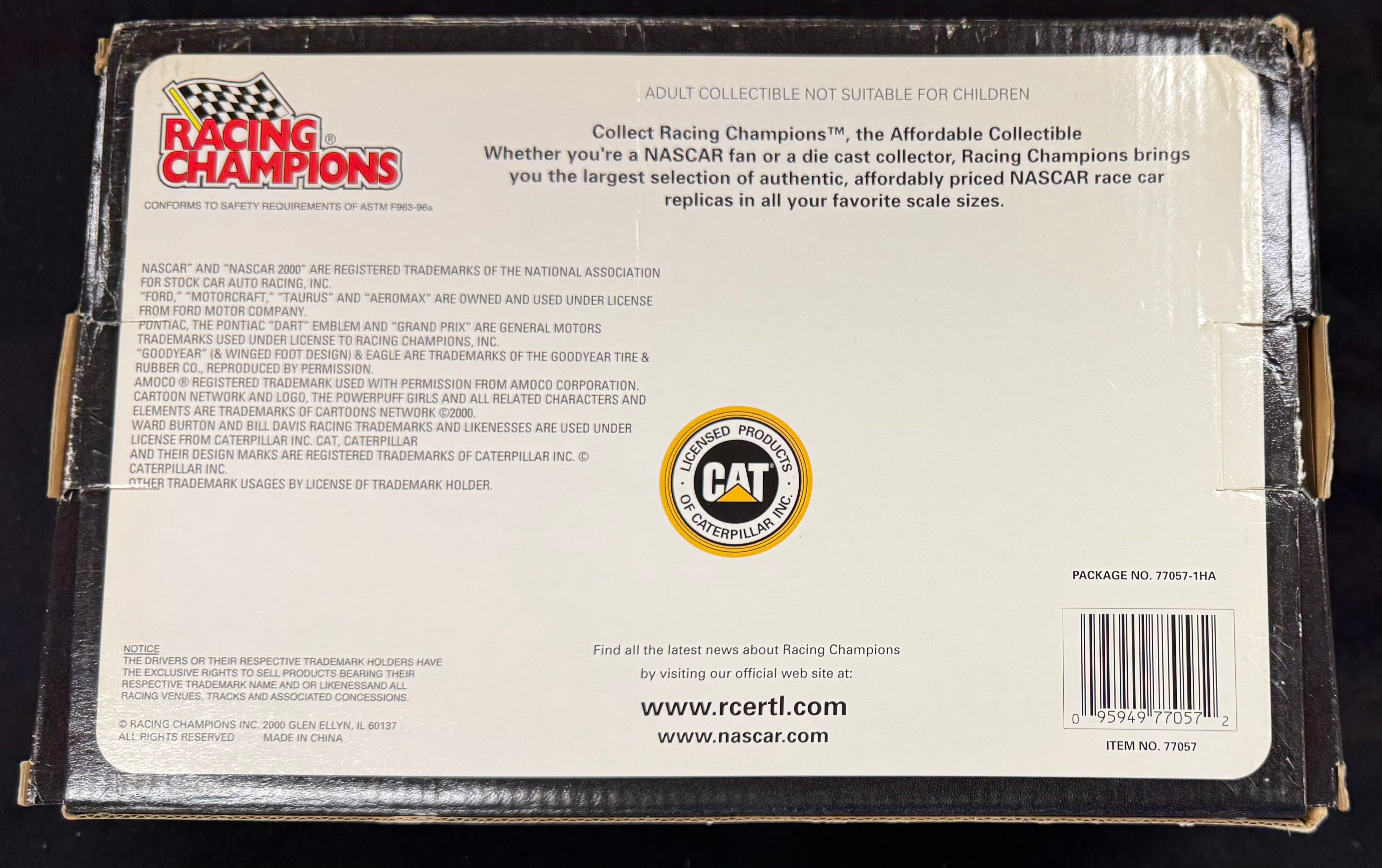 Ward Burton #22 Caterpillar Racing Champions Authentics 1:24 Diecast Car /2000