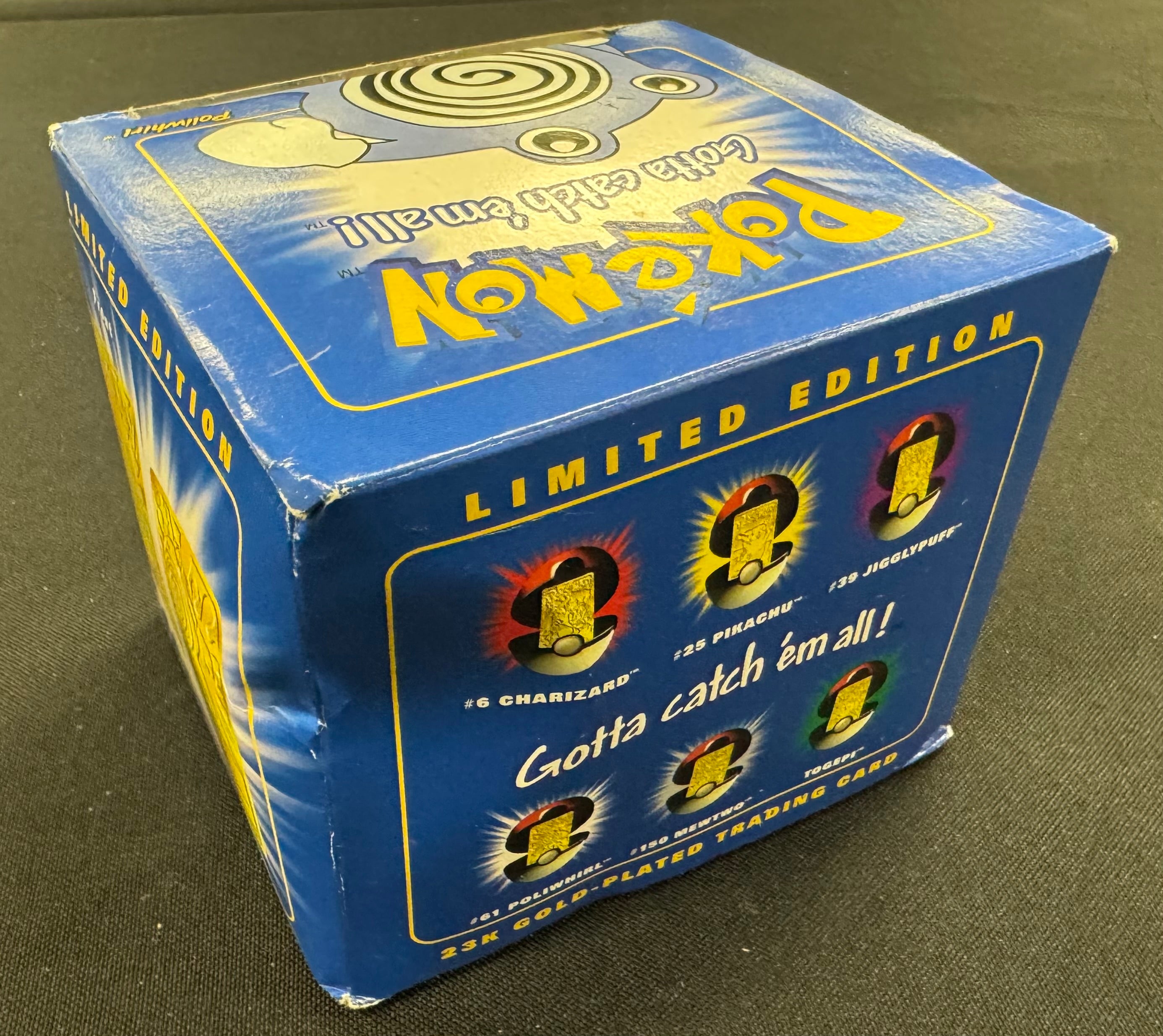 1999 Pokemon Burger King Poliwhirl 23kt Gold Card in Blue Box READ