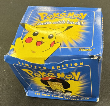 1999 Pokemon Burger King Pikachu 23kt Gold Card in Blue Box READ (A)