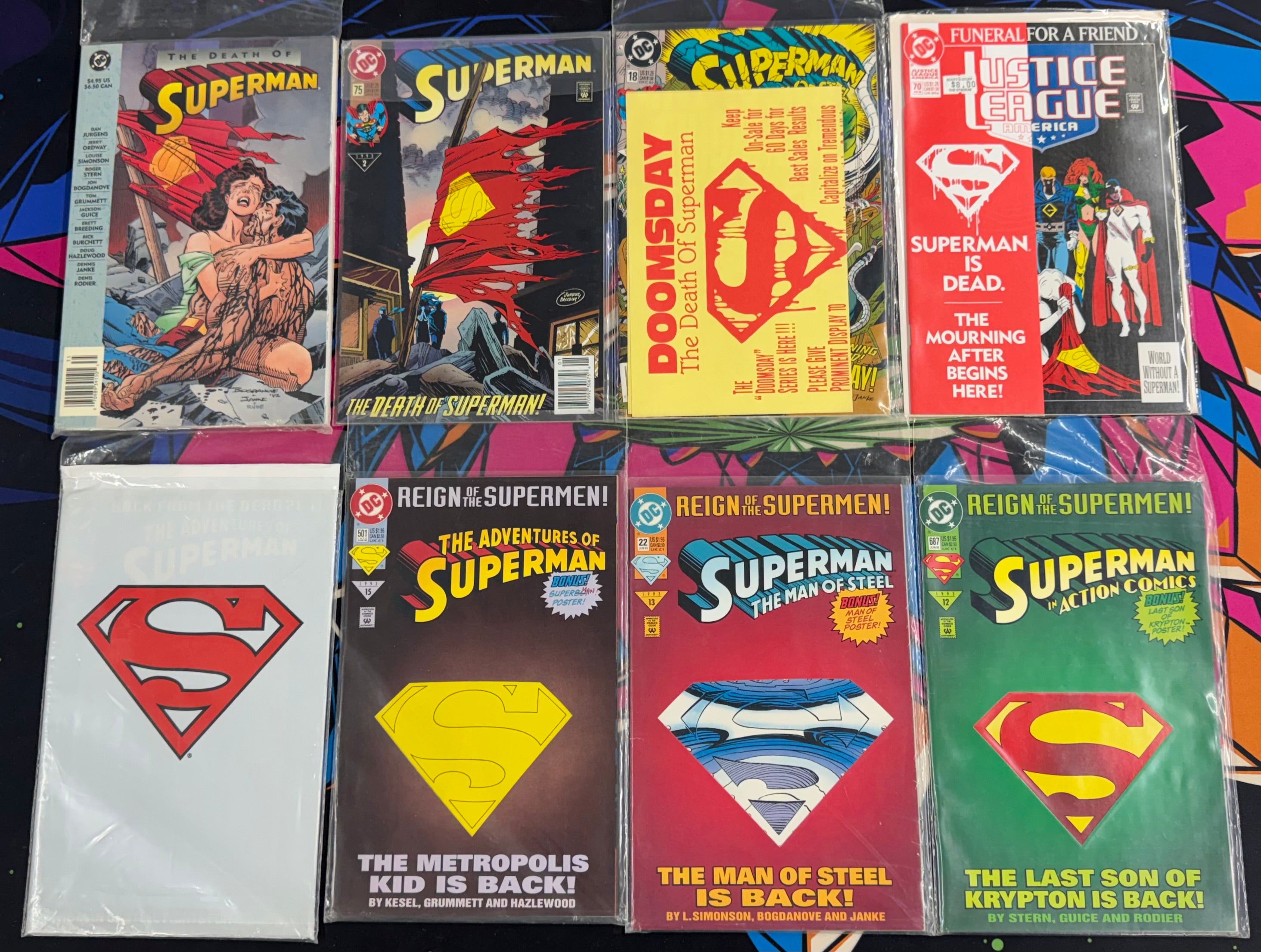 DC Comics Death of Superman/Funeral for a Friend Comic Book Lot NM