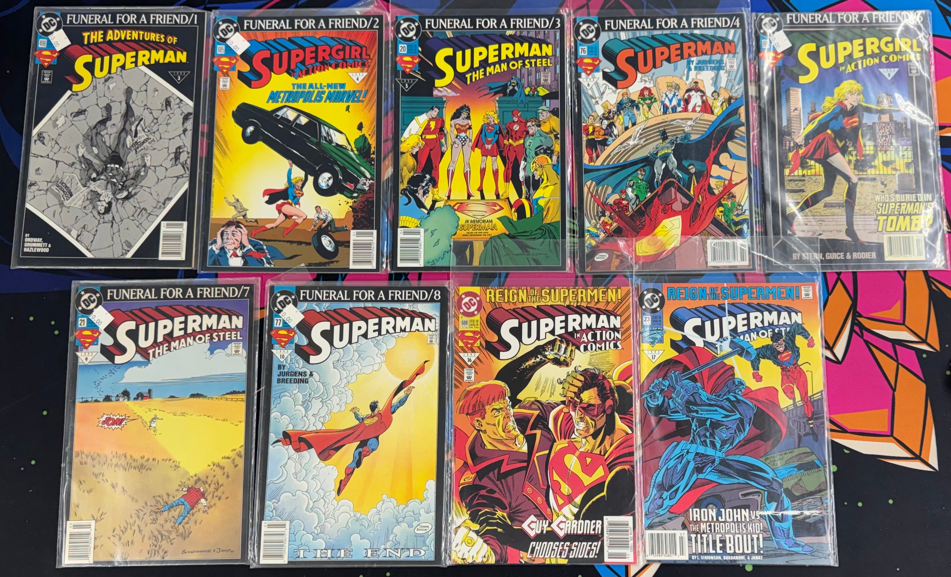DC Comics Death of Superman/Funeral for a Friend Comic Book Lot NM
