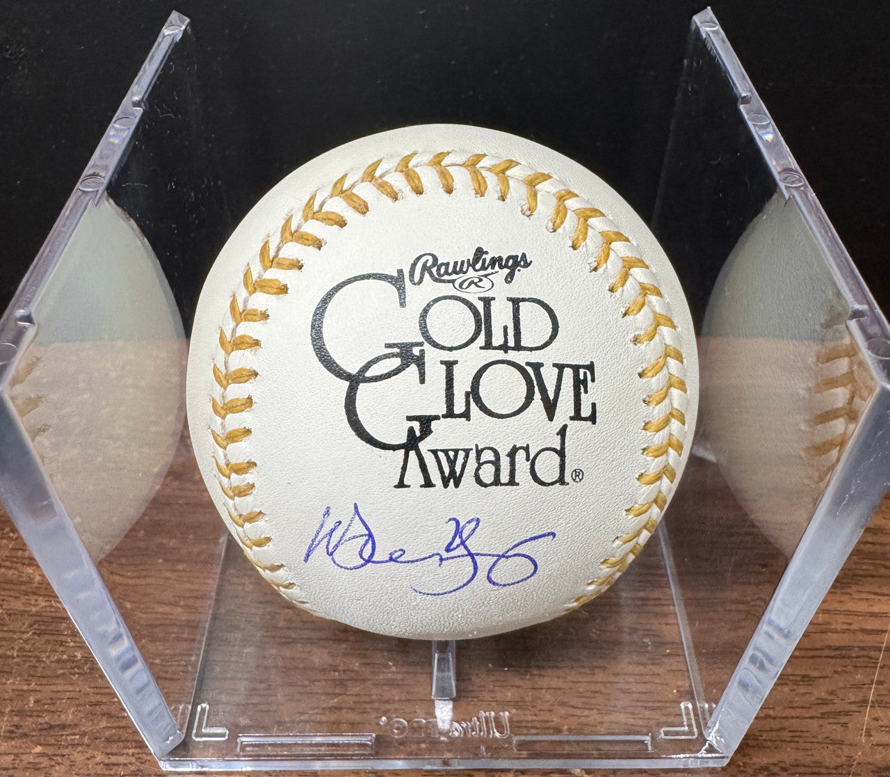 Michael Young Signed Autographed Rawlings Gold Glove Baseball Ball JSA