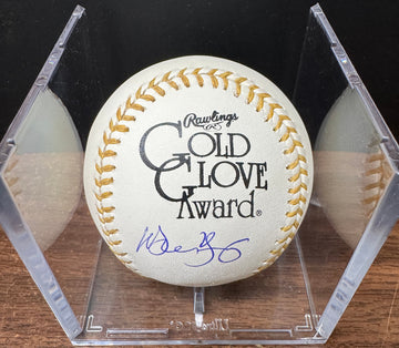 Michael Young Signed Autographed Rawlings Gold Glove Baseball Ball JSA