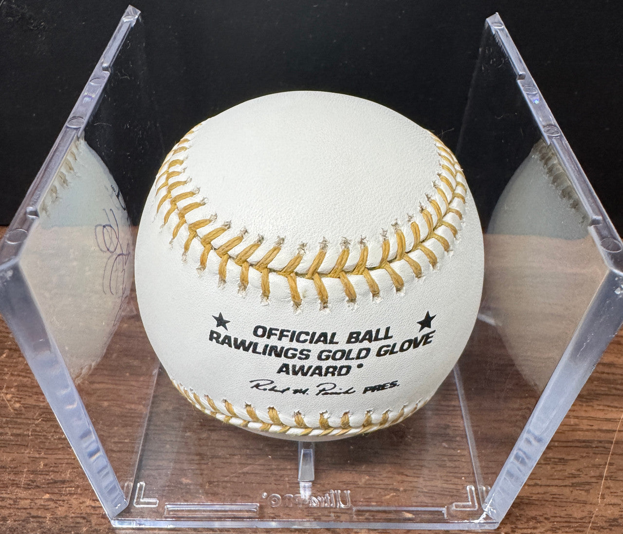 Michael Young Signed Autographed Rawlings Gold Glove Baseball Ball JSA