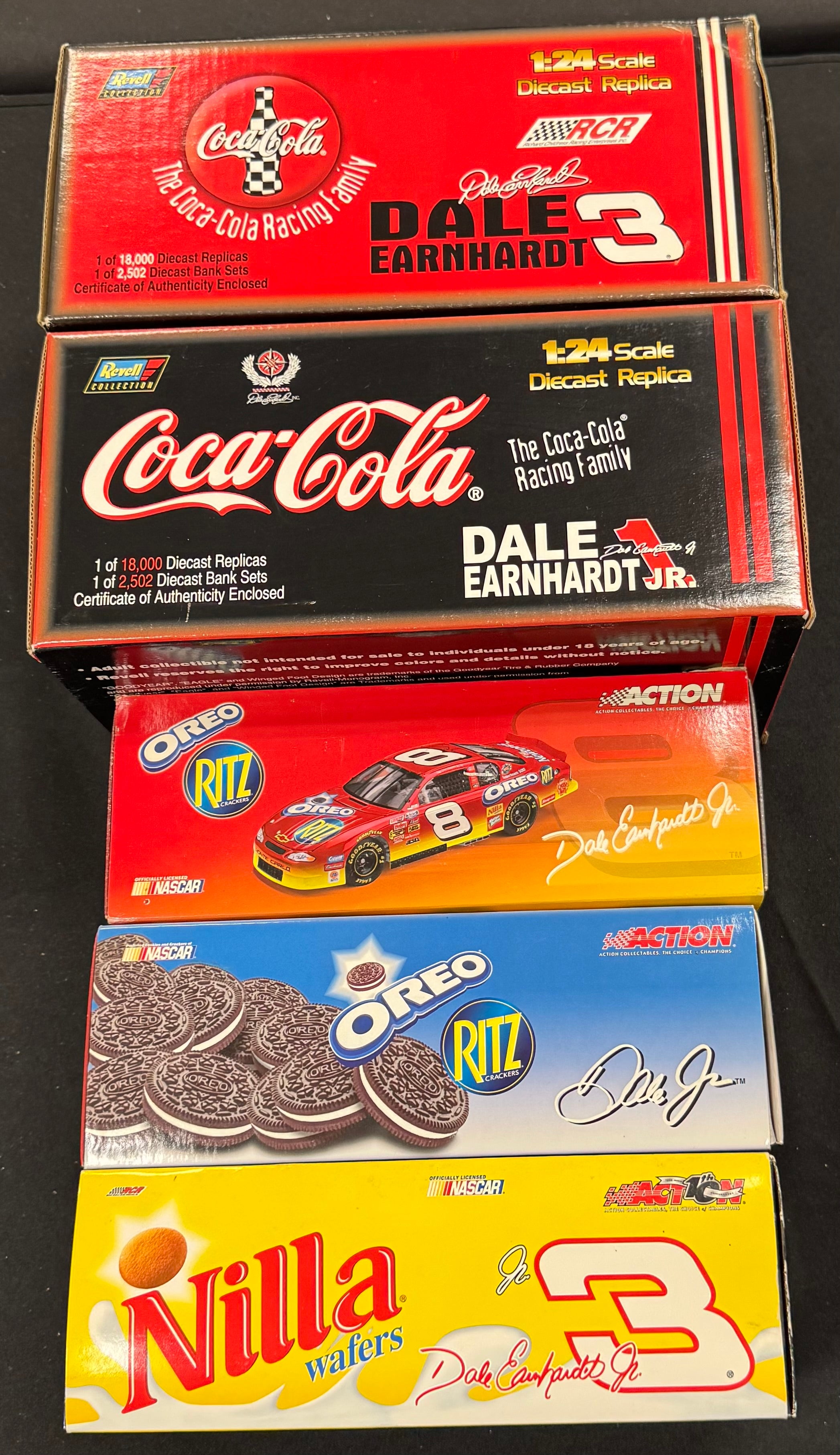 Dale Earnhardt Jr. Coca-Cola and Oreo Ritz 1:24 Diecast Car Lot