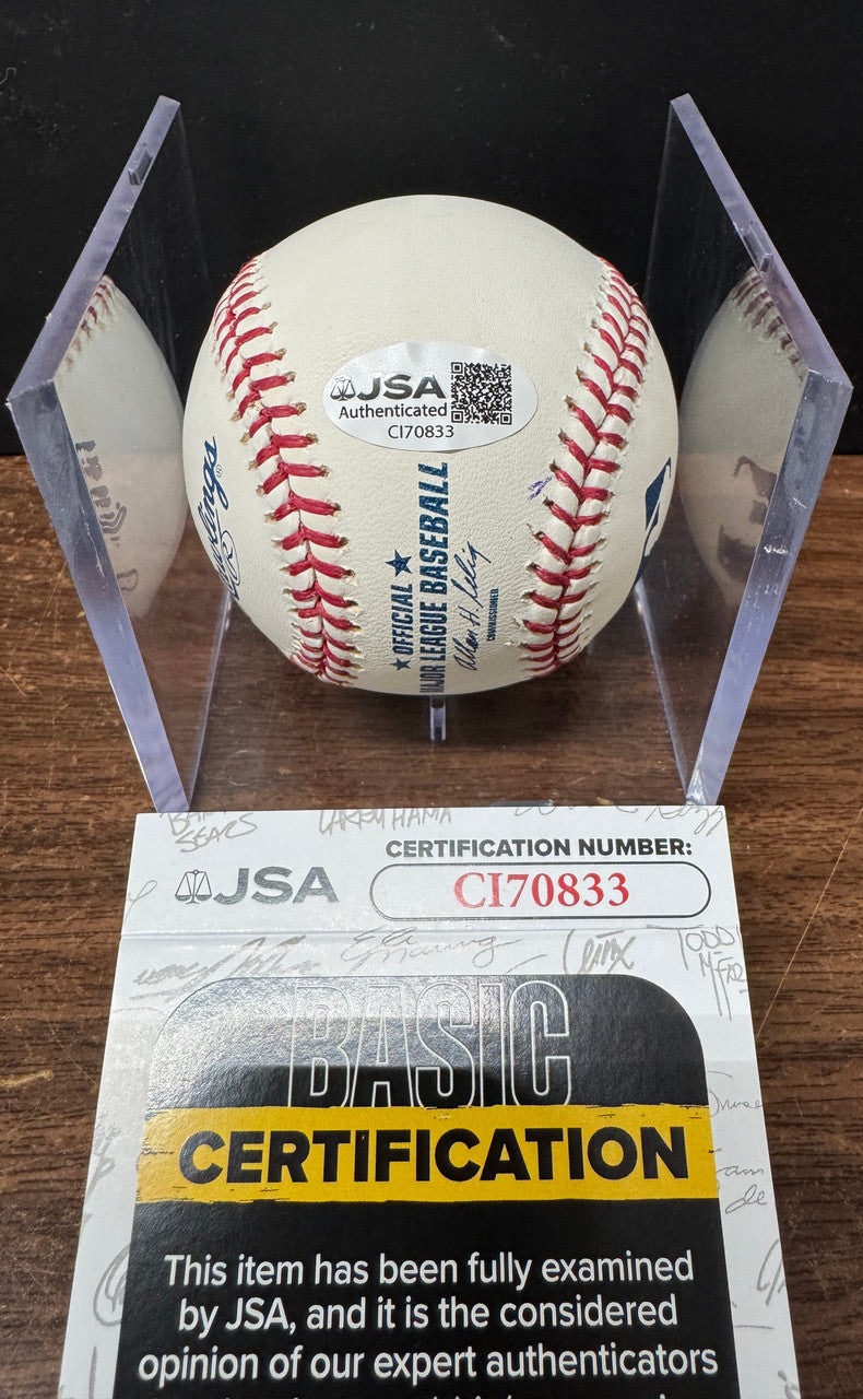 Ivan Rodriguez Signed Autographed Rawlings OML Baseball JSA *833