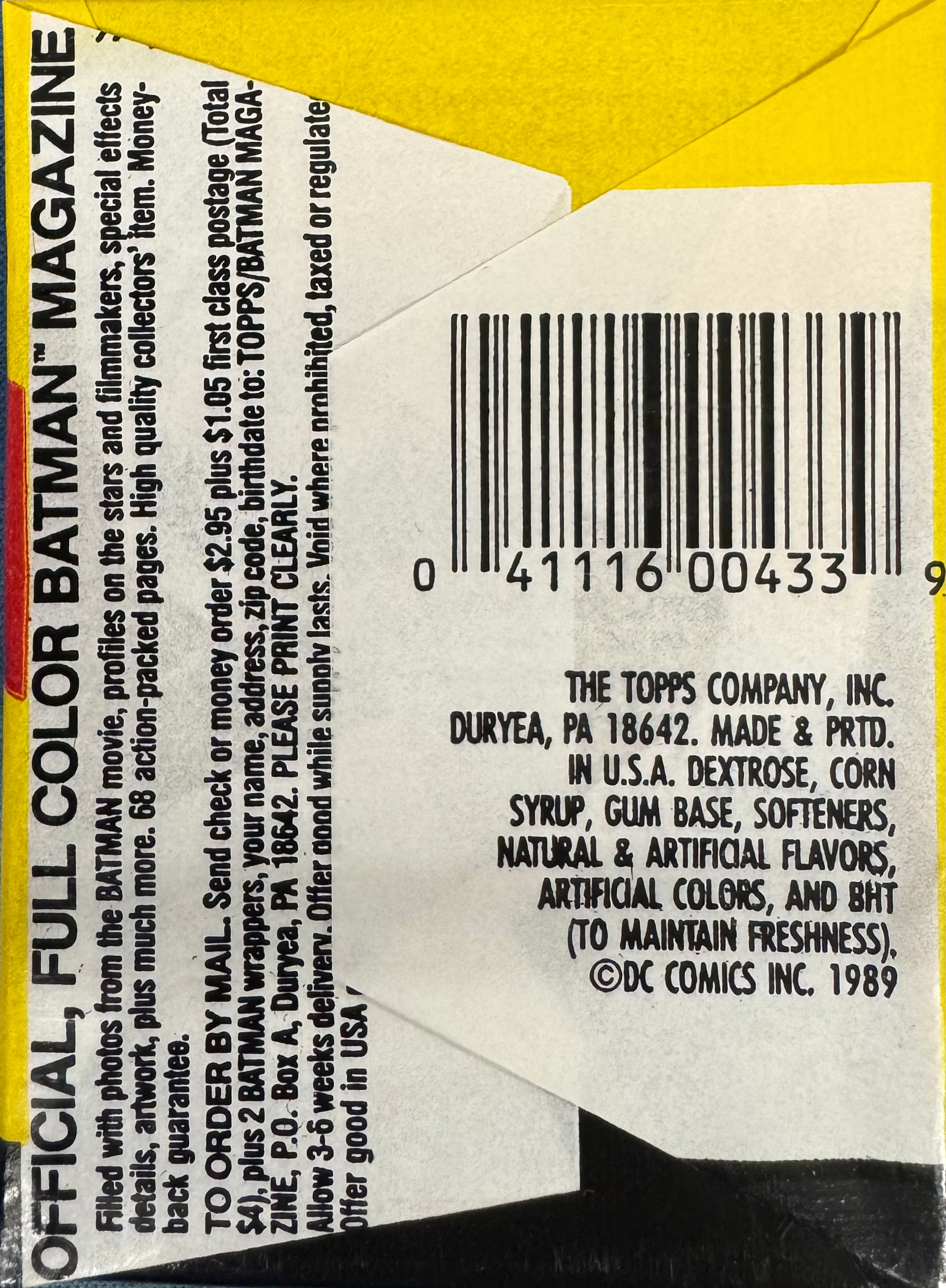 1989 Topps Batman Series 1 Wax Pack