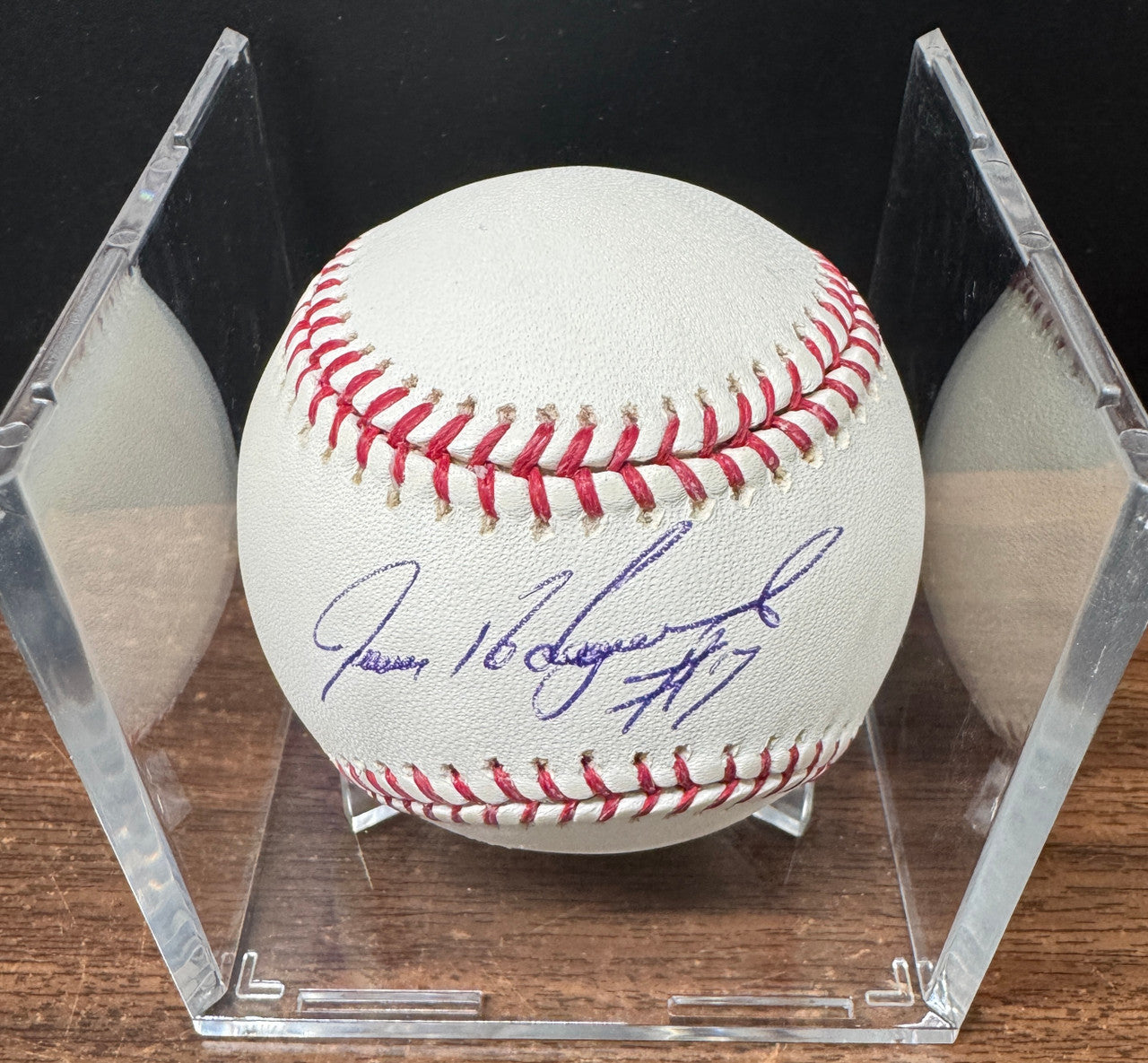 Ivan Rodriguez Signed Autographed Rawlings OML Baseball JSA *812