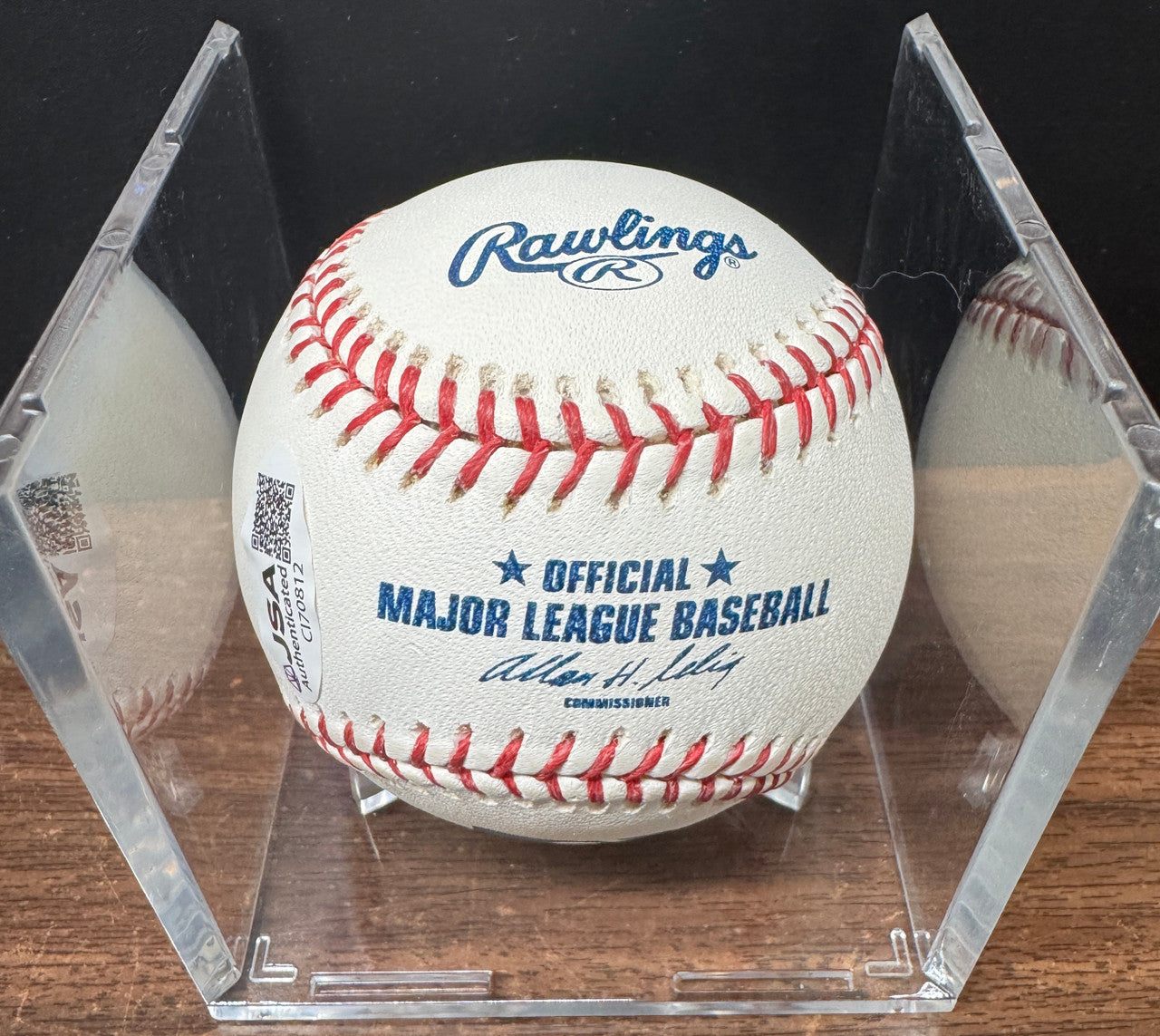 Ivan Rodriguez Signed Autographed Rawlings OML Baseball JSA *812