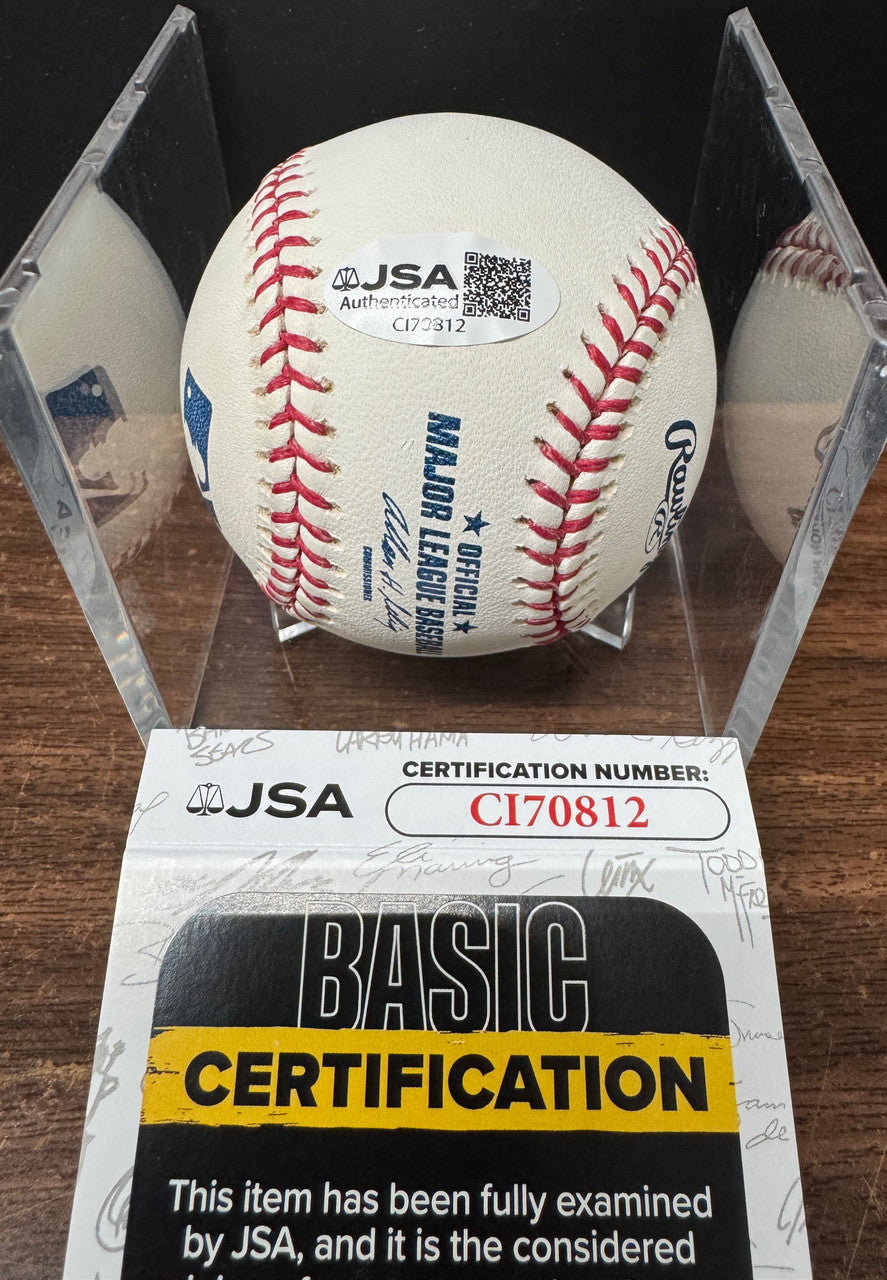 Ivan Rodriguez Signed Autographed Rawlings OML Baseball JSA *812