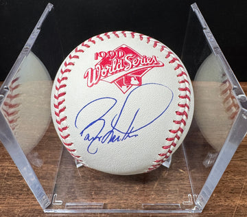 Barry Larkin Signed Autographed Rawlings 1990 World Series Baseball JSA