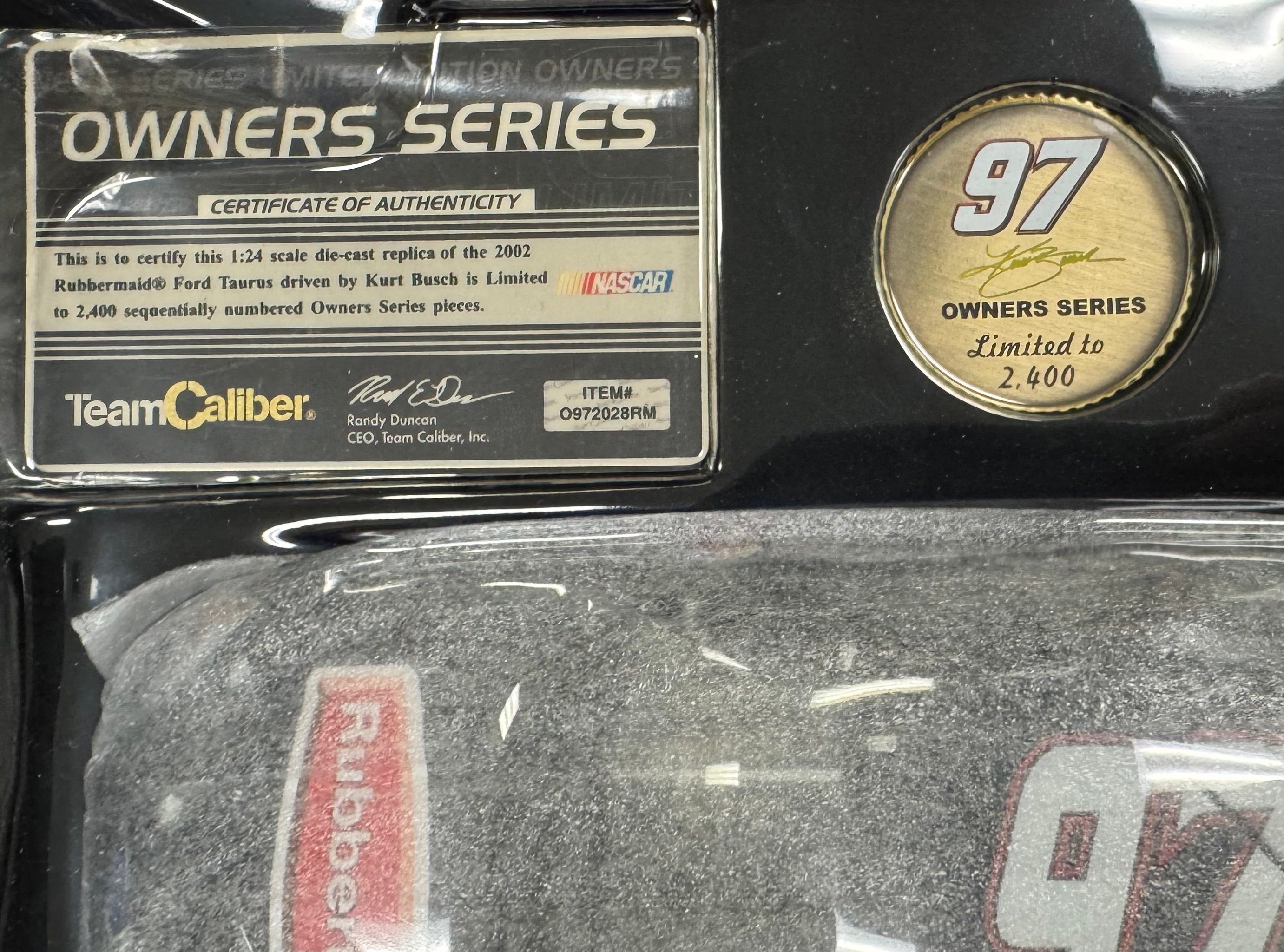 Kurt Busch #97 Rubbermaid Sharpie Racing 2002 Team Caliber 1:24 Diecast Car