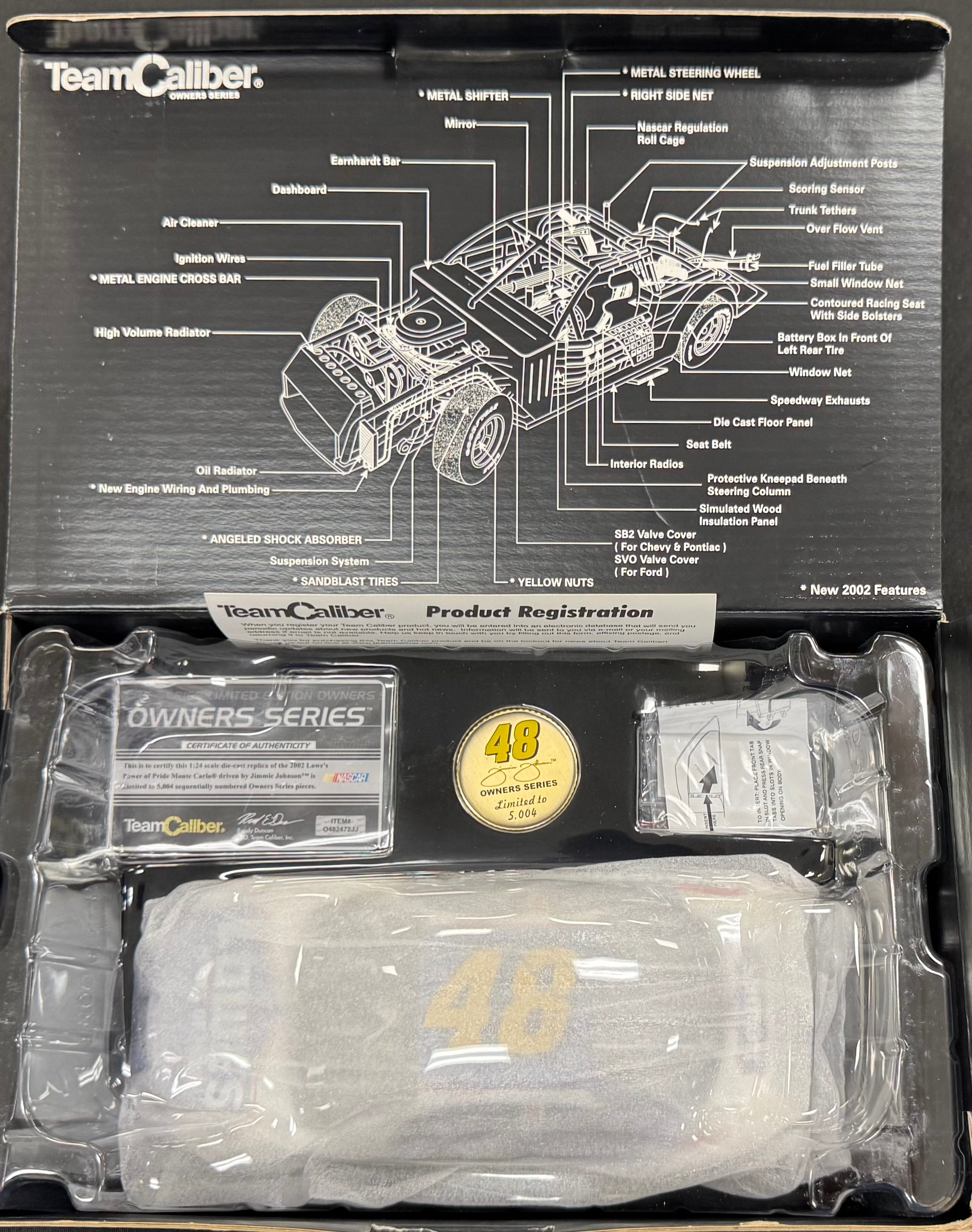Jimmie Johnson #48 Lowes Power of Pride 2002 Team Caliber 1:24 Diecast Car /5004