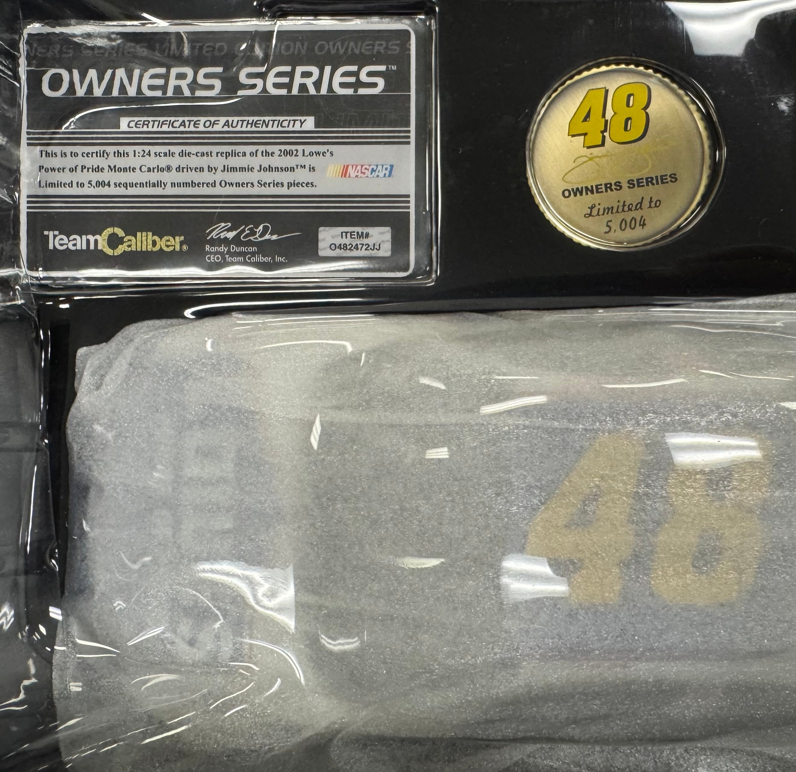 Jimmie Johnson #48 Lowes Power of Pride 2002 Team Caliber 1:24 Diecast Car /5004