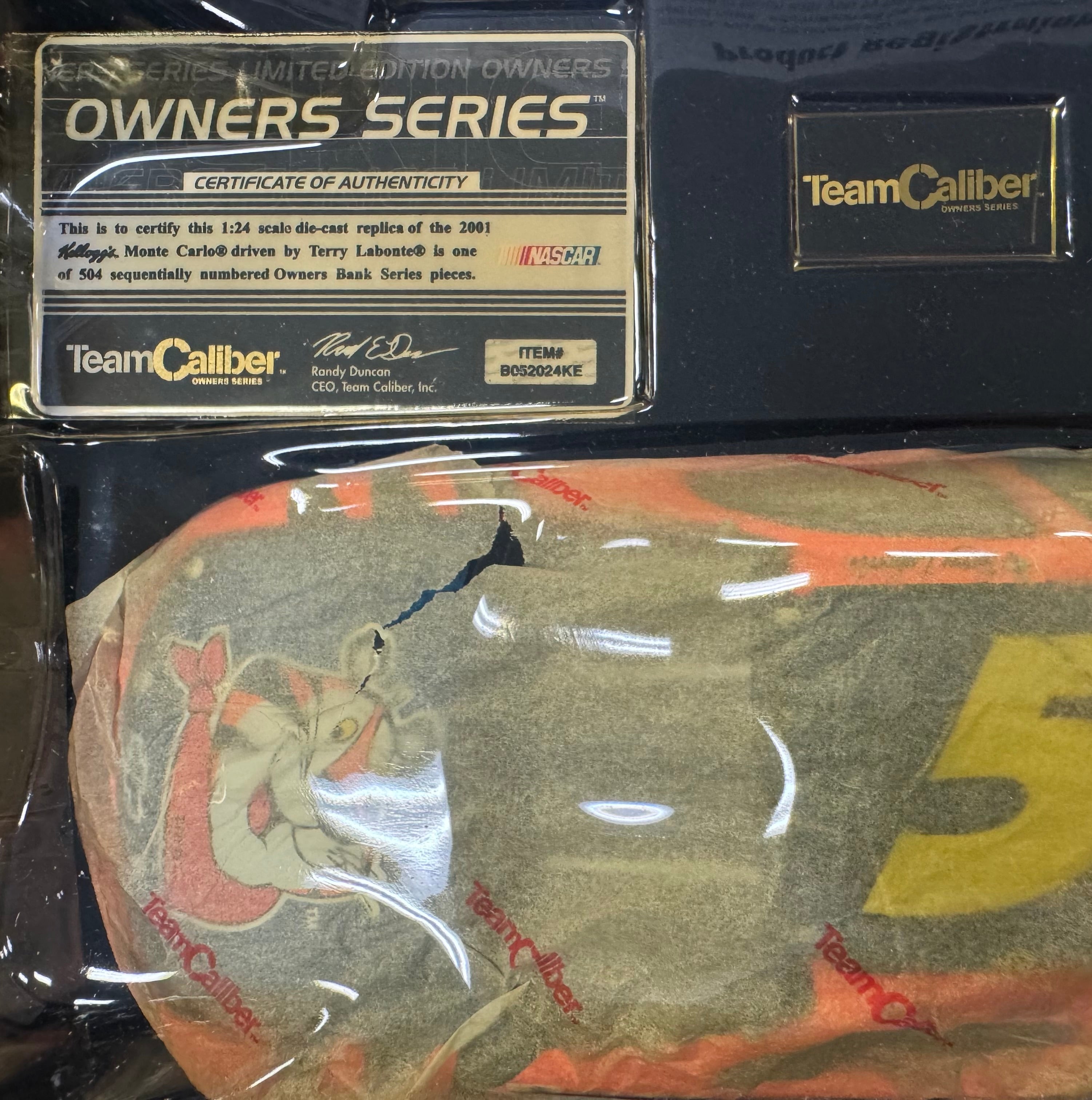 Terry Labonte #5 Tony Tiger Owner's Bank 2001 Team Caliber 1:24 Diecast Car /504