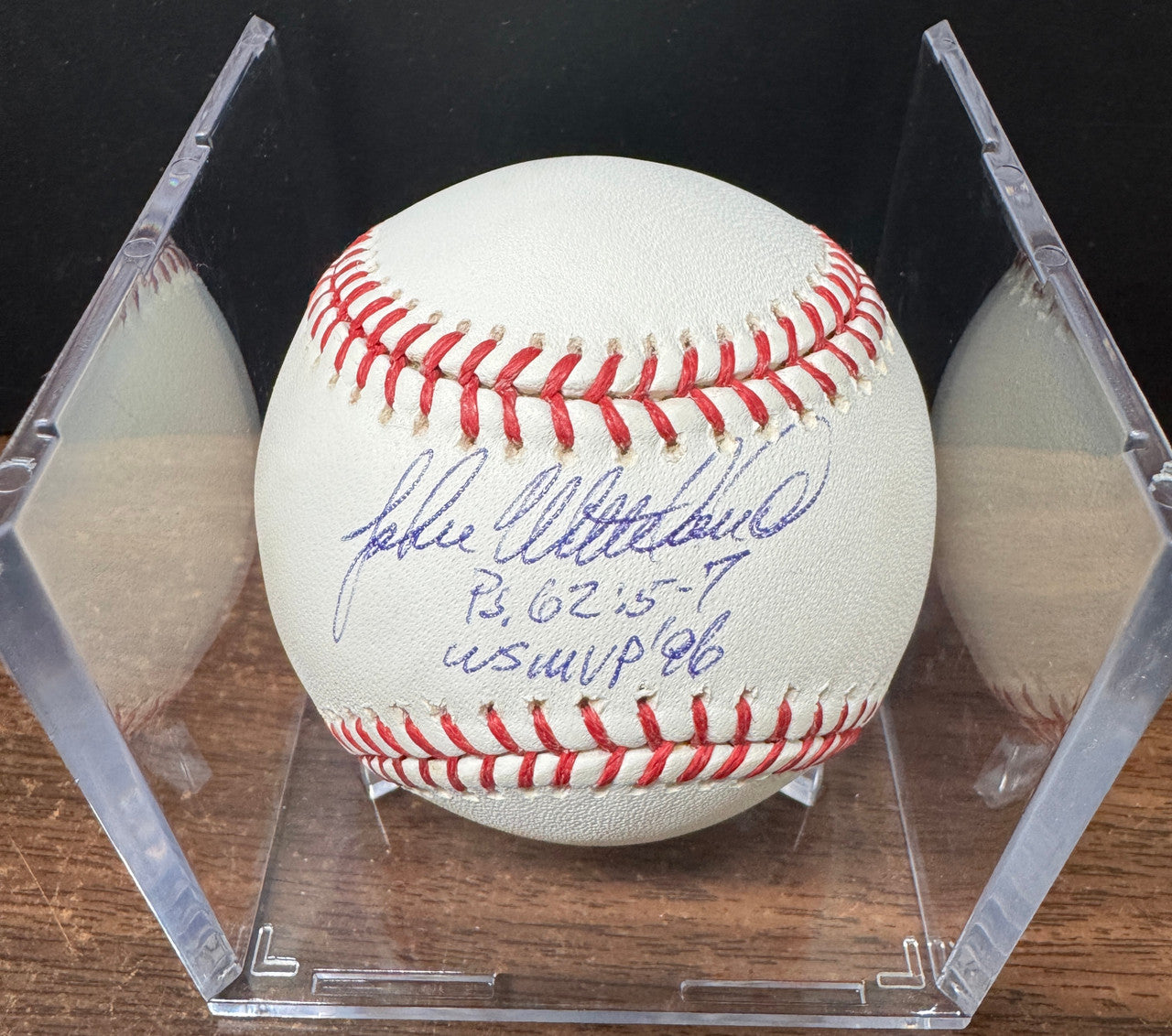 John Wetteland Signed Autographed Inscribed Rawlings OML Baseball JSA