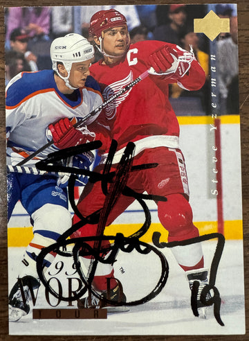 1995/96 Upper Deck World Tour Steve Yzerman #550 Signed Autographed JSA