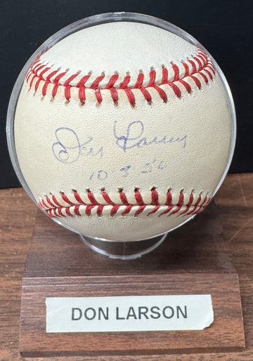Don Larsen Signed Autographed Inscribed Rawlings OAL Baseball JSA