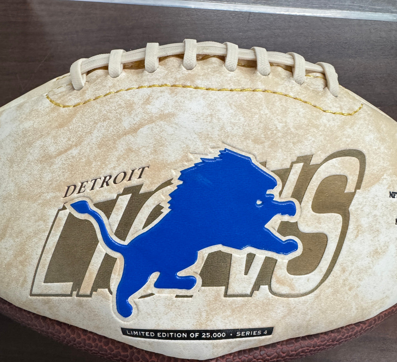 Barry Sanders Signed Autographed Lions Logo Football /25000 JSA