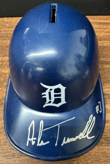 Alan Trammell Signed Autographed Mini Detroit Tigers Helmet Coin Bank JSA