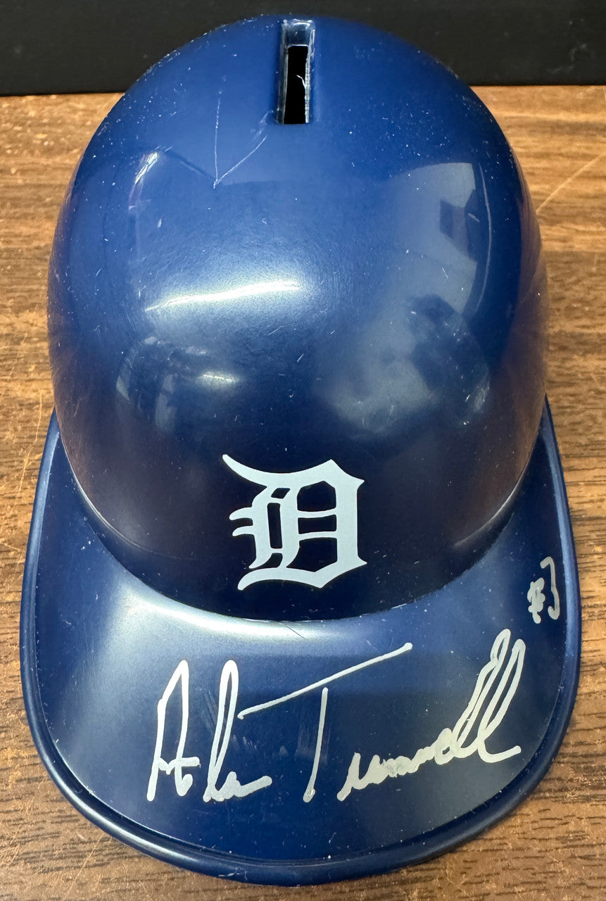 Alan Trammell Signed Autographed Mini Detroit Tigers Helmet Coin Bank JSA