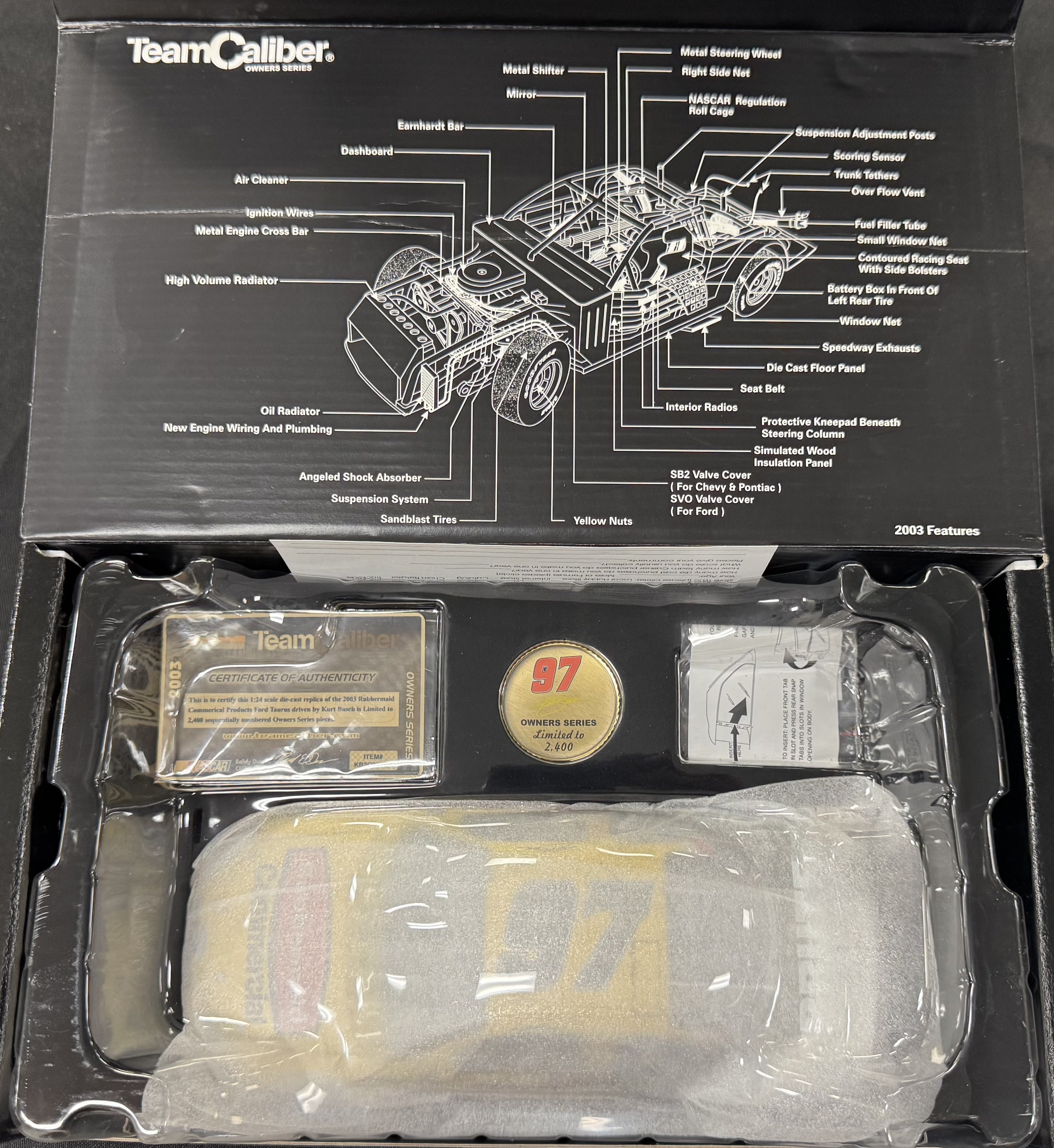 Kurt Busch #97 Rubbermaid Commercial 2003 Team Caliber 1:24 Diecast Car /2400