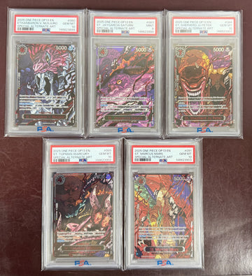 2025 One Piece Five Elders Demon God Special Art Rare Sequential PSA 10-9 Set