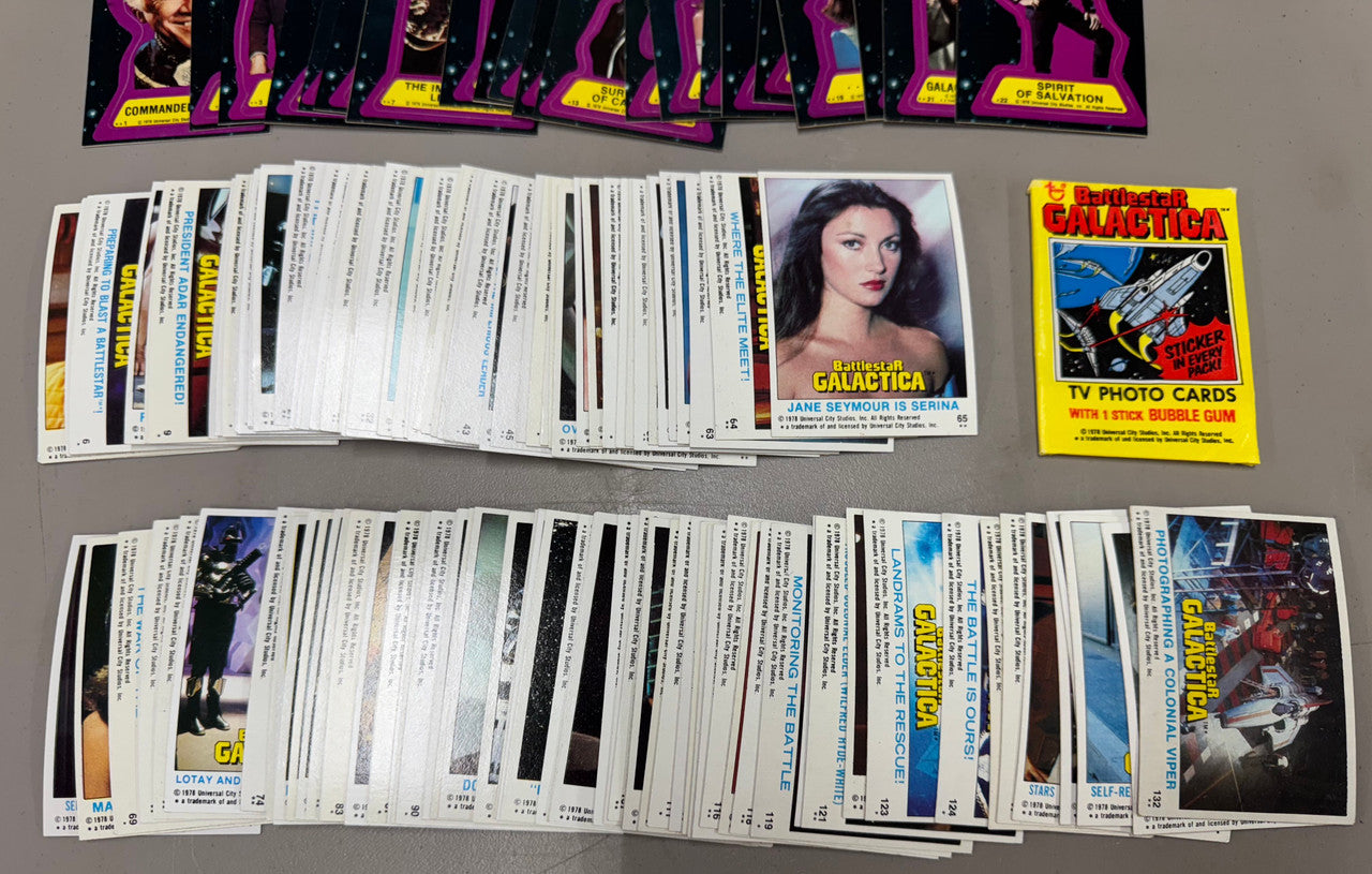 1978 Topps Battlestar Galactica Complete Set (132) W/ Stickers (22) Wrapper EX