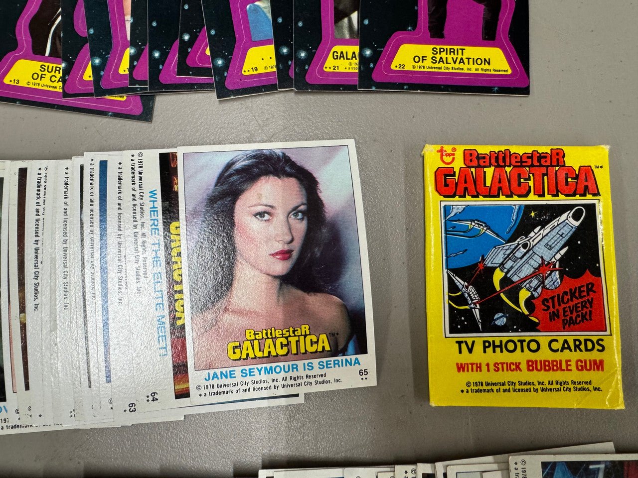 1978 Topps Battlestar Galactica Complete Set (132) W/ Stickers (22) Wrapper EX
