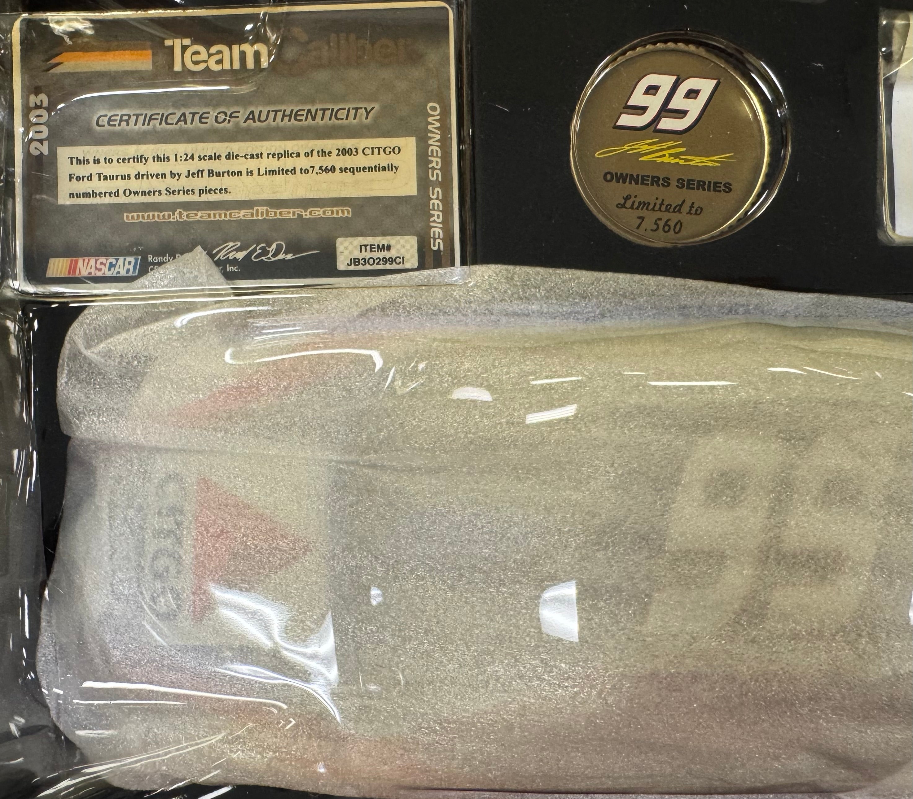 Jeff Burton #99 Citgo 2003 Team Caliber 1:24 Diecast Car /7560