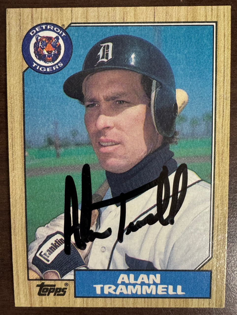 1987 Topps Alan Trammell #687 Signed Autographed JSA