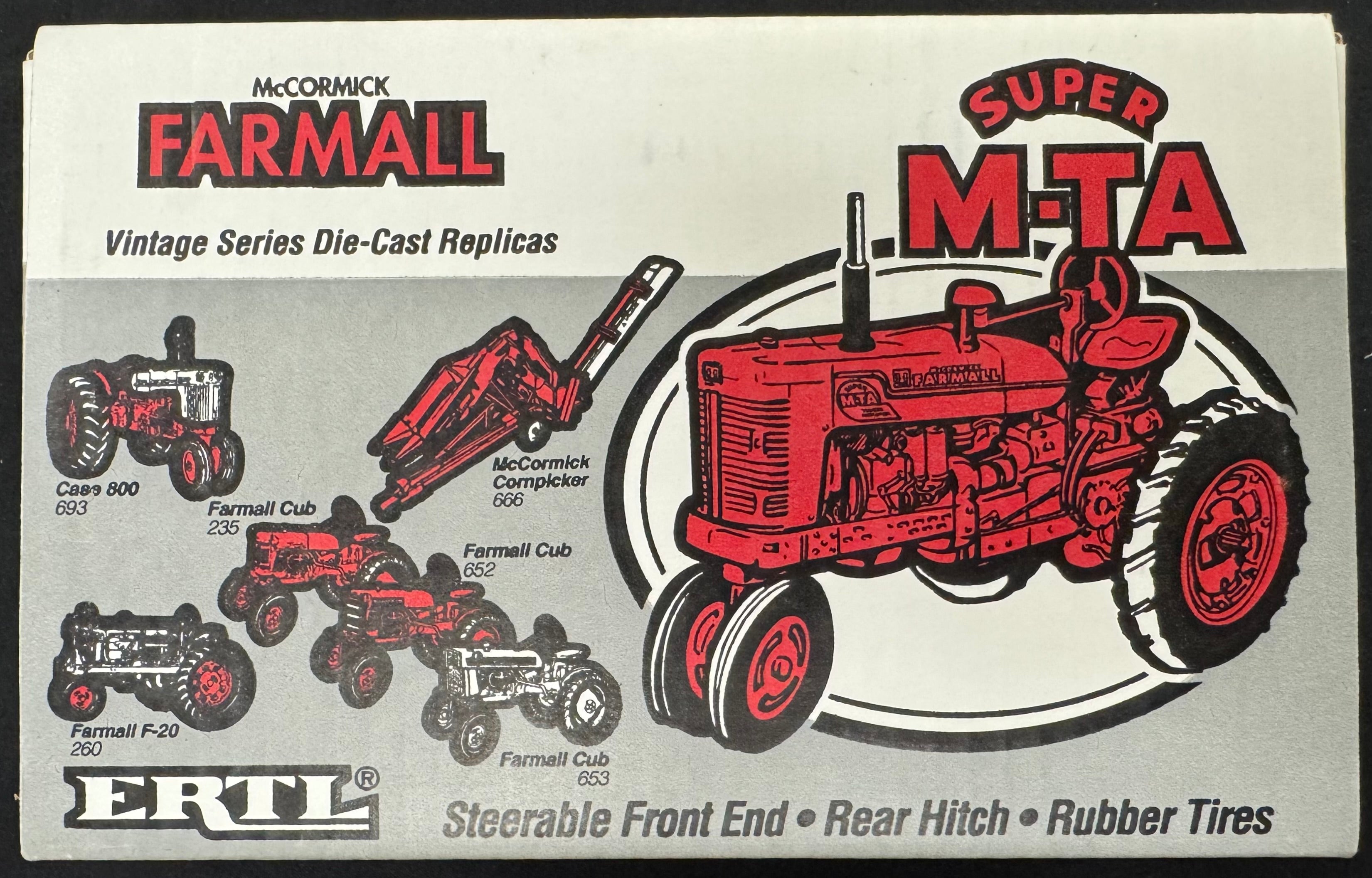 1991 ERTL Farmall Super M-TA Diecast 1:16 Tractor With Box
