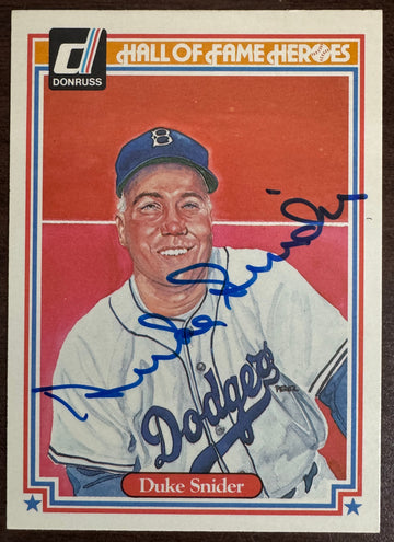 1983 Donruss Duke Snider HoF Heroes #14 Signed Autographed JSA