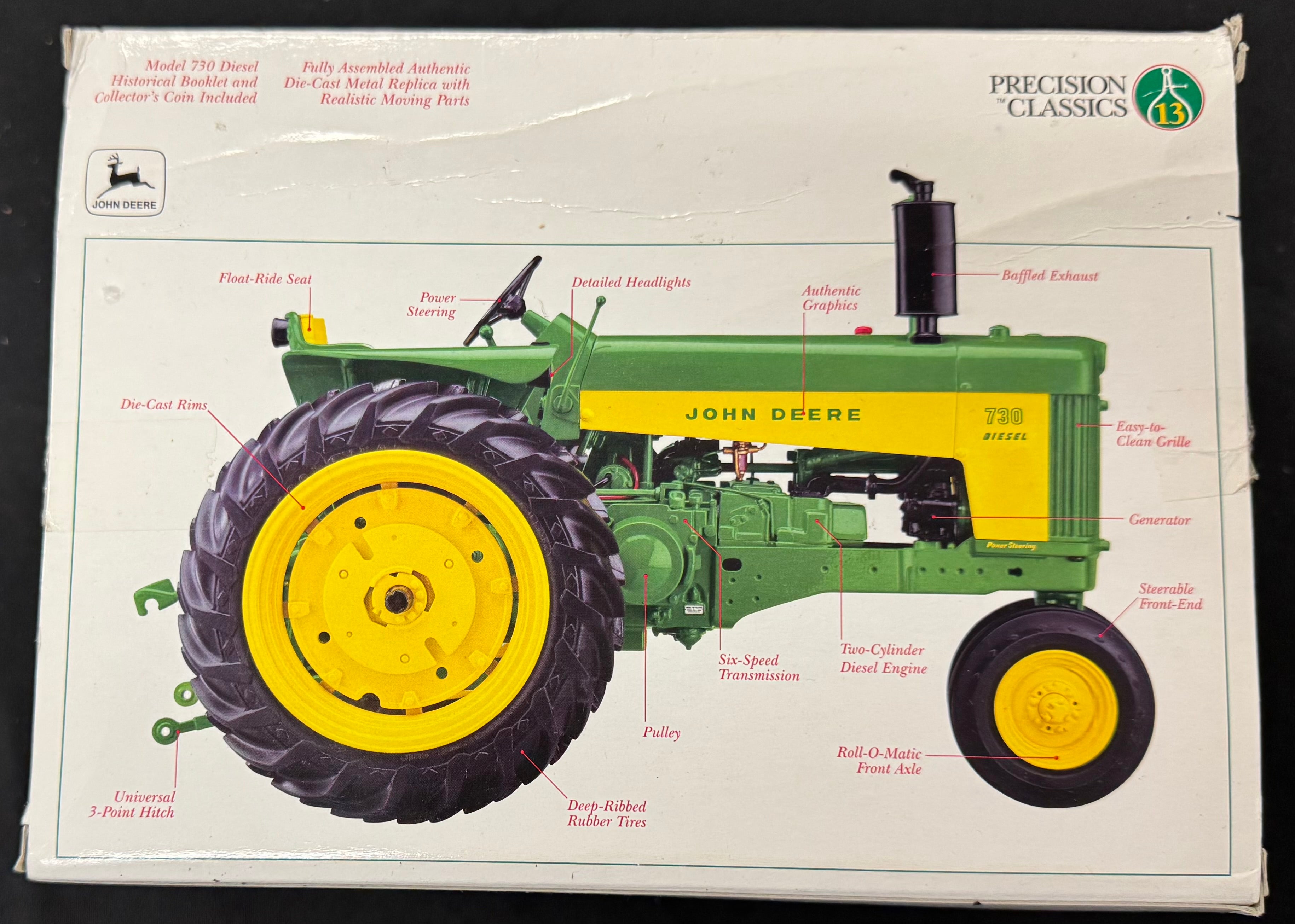 1998 ERTL Precision Classics John Deere Model 730 Diecast 1:16 Tractor With Box