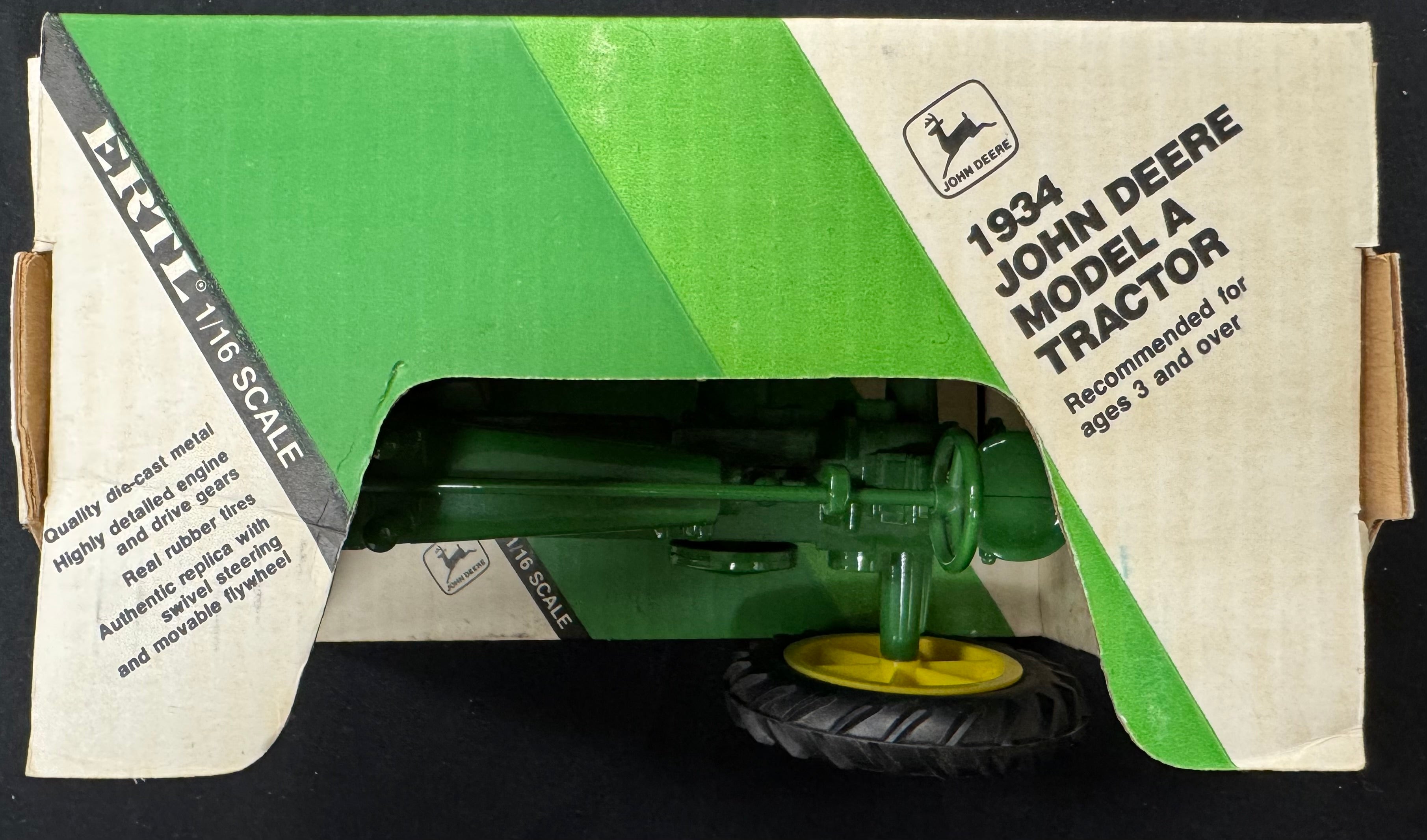 1934 ERTL John Deere Model A Diecast 1:16 Tractor With Box