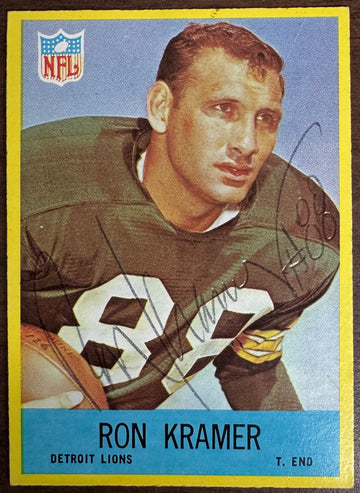 1967 Philadelphia Ron Kramer #65 Signed Autographed JSA