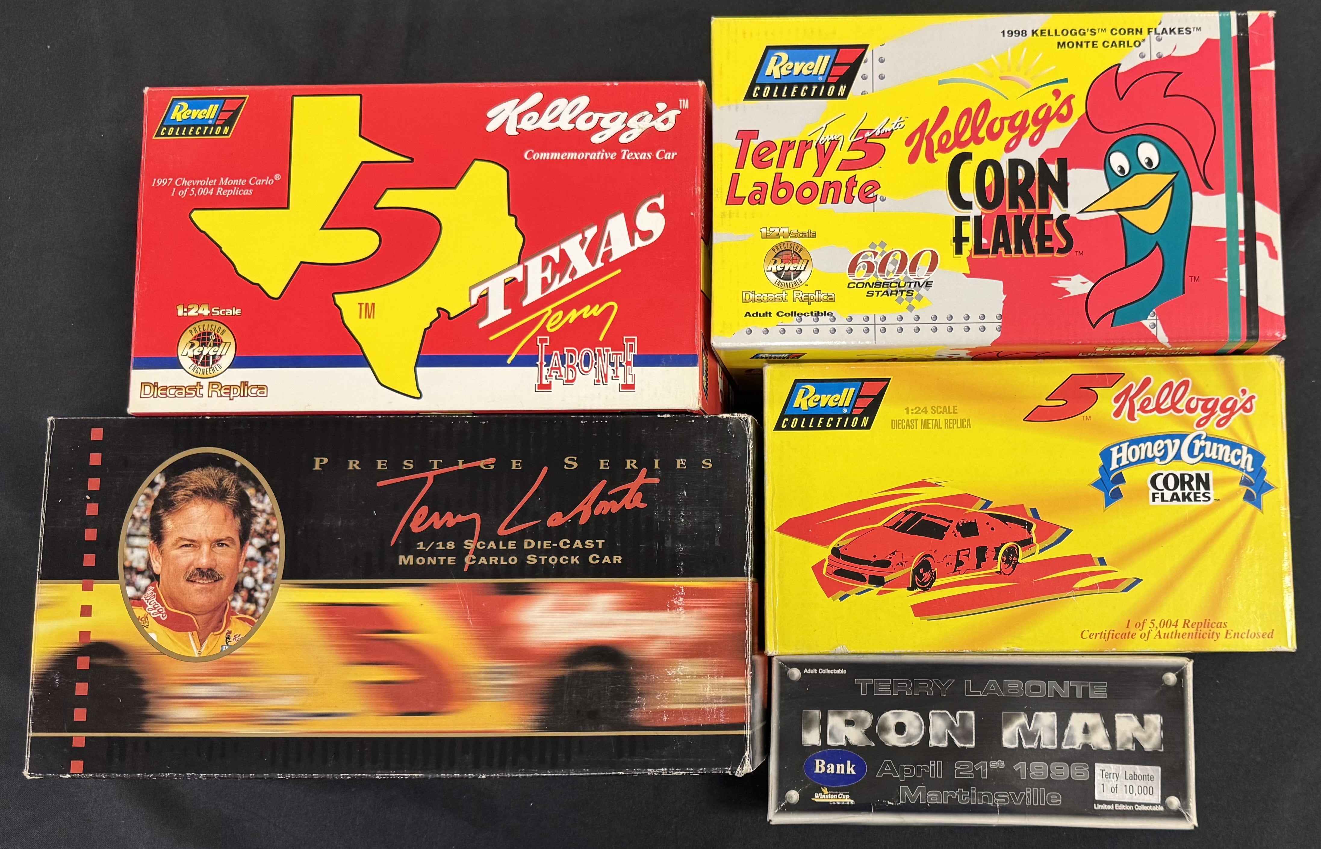 Terry Labonte #5 Kellogg's Racing Diecast Car and Bank Lot