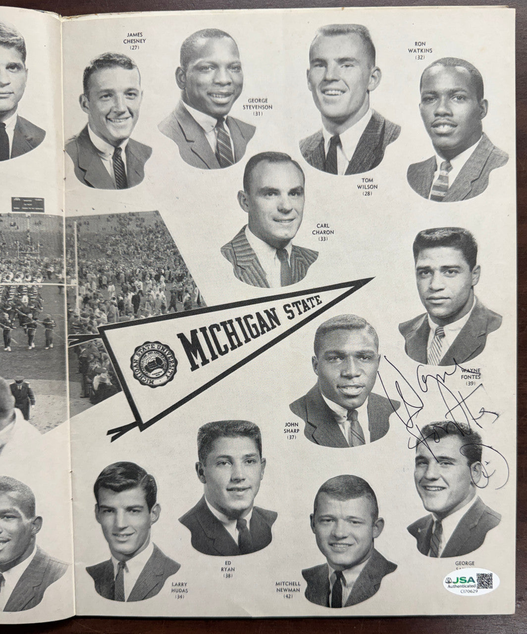 Wayne Fontes Signed Autographed 1960 Michigan State vs. Ohio State Program JSA