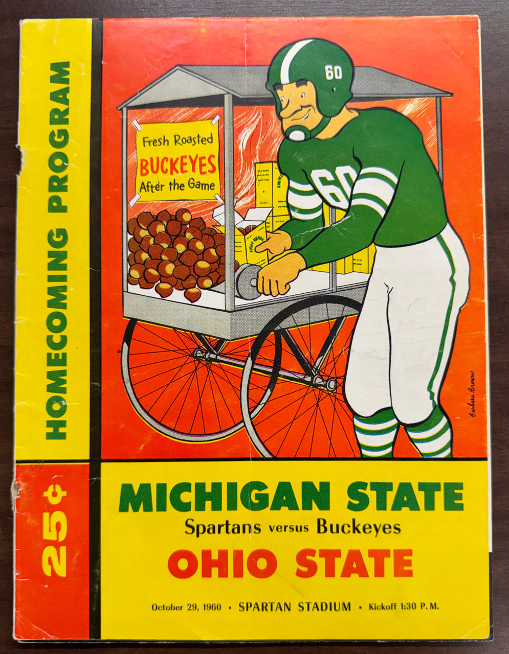 Wayne Fontes Signed Autographed 1960 Michigan State vs. Ohio State Program JSA