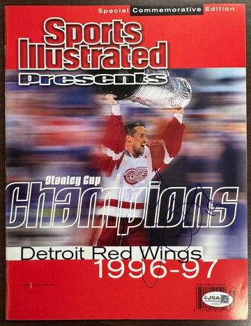 Steve Yzerman Signed Autographed Sports Illustrated Red Wings Cup Champions JSA