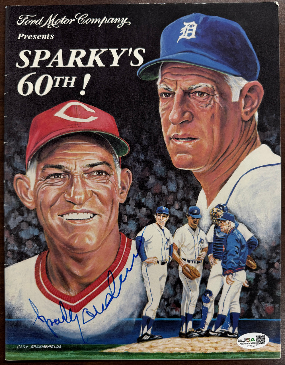 Sparky Anderson Signed Autographed Ford Motor Co. Magazine "Sparky's 60th!" JSA